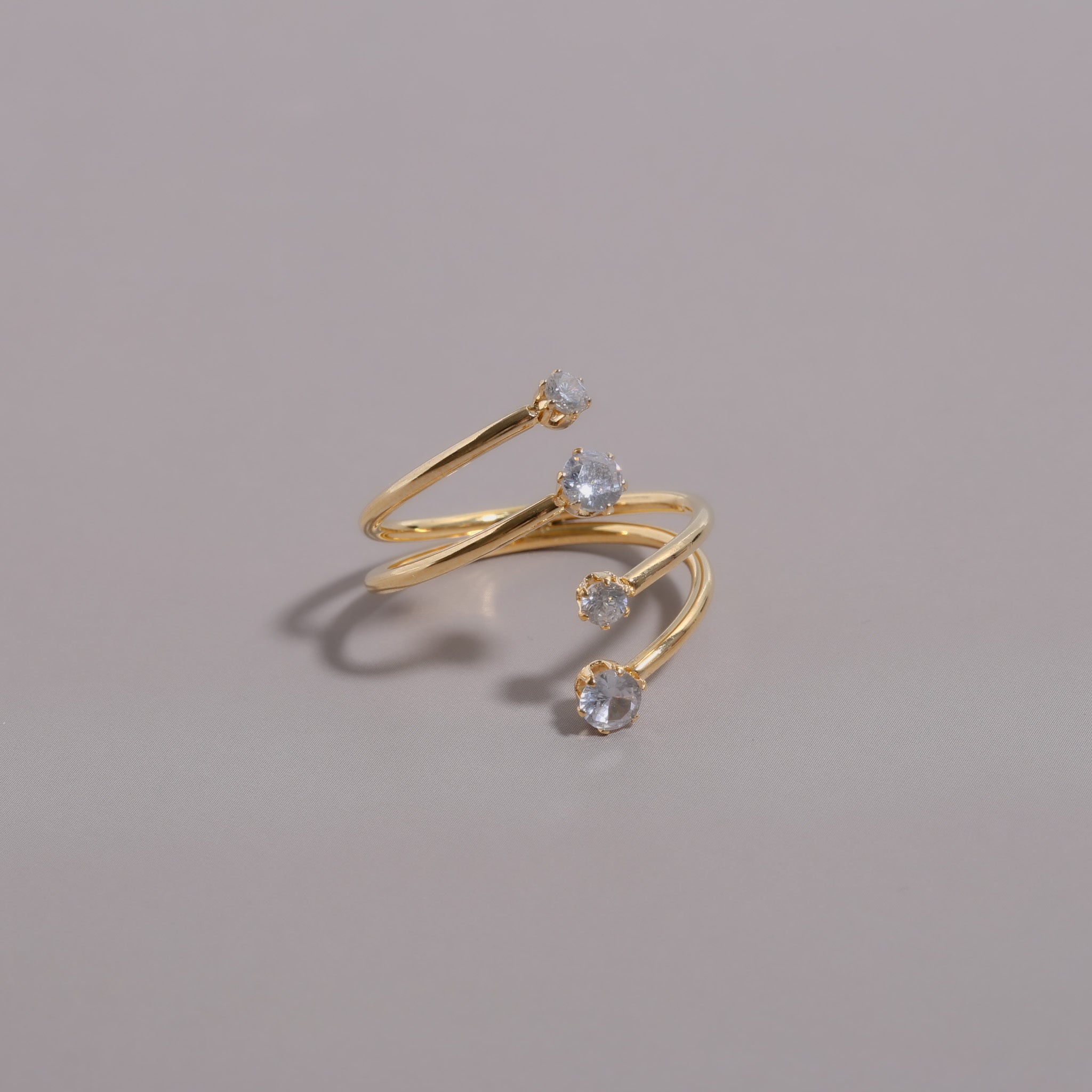316L 4 Cubic Zirconia Ring Free size — ディテール | リング | サージカルステンレス316L | Misy Jewelry