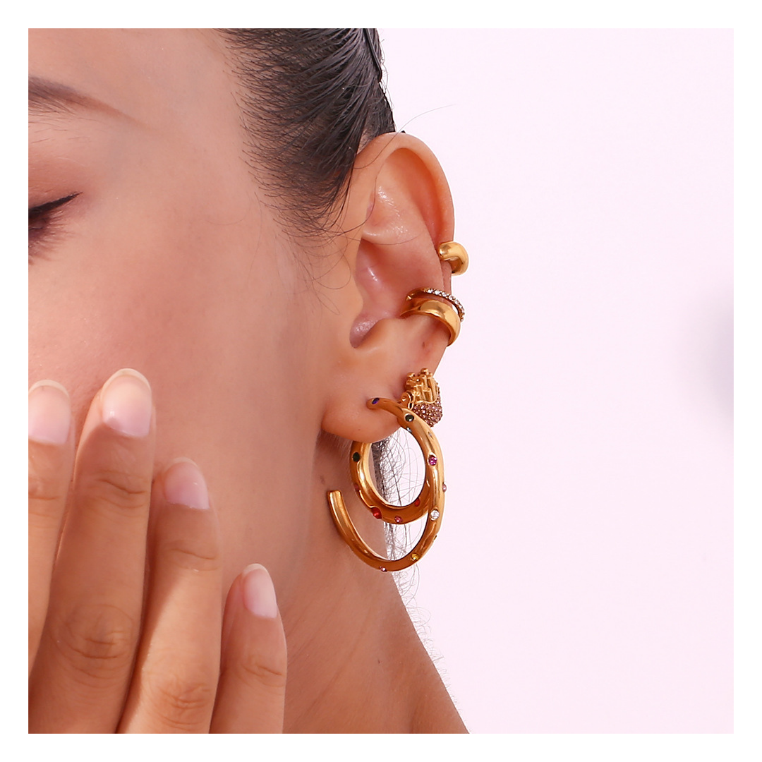316L Line Zirconia Ear Cuff(片耳) 詳細画像1|Misy Jewelry