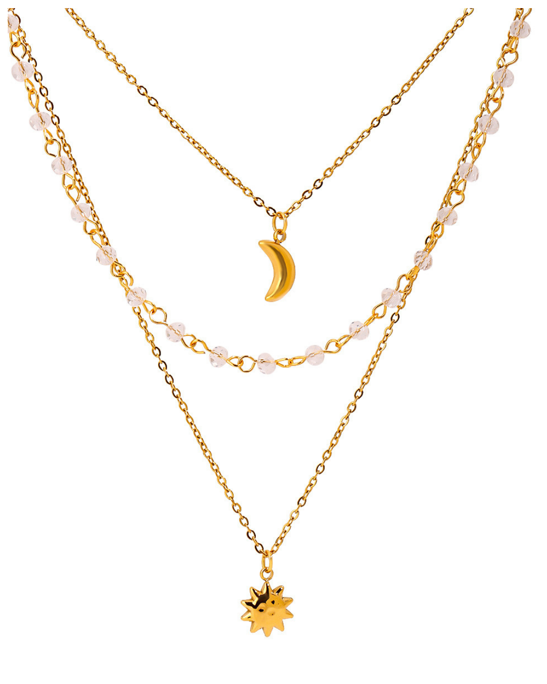 316L Sun & Moon Layered Necklace — ディテール | ネックレス | サージカルステンレス316L | Misy Jewelry