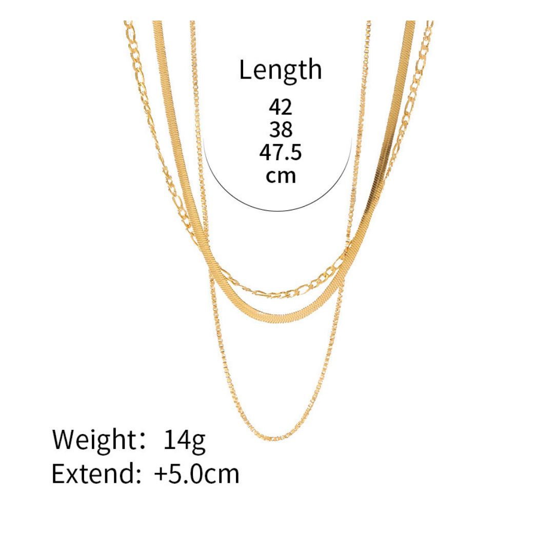 3連 Dot Figaro Chain Necklace 詳細画像2|Misy Jewelry