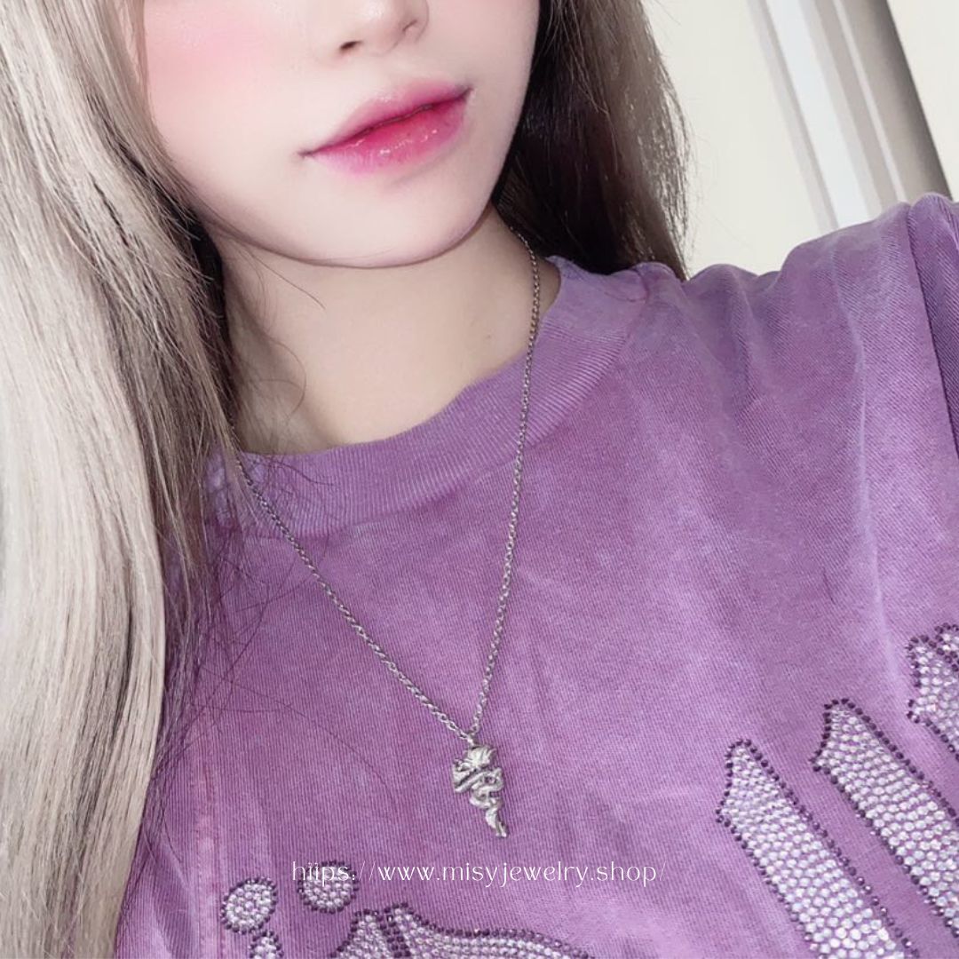 316L Snake Rose Necklace 詳細画像5|Misy Jewelry