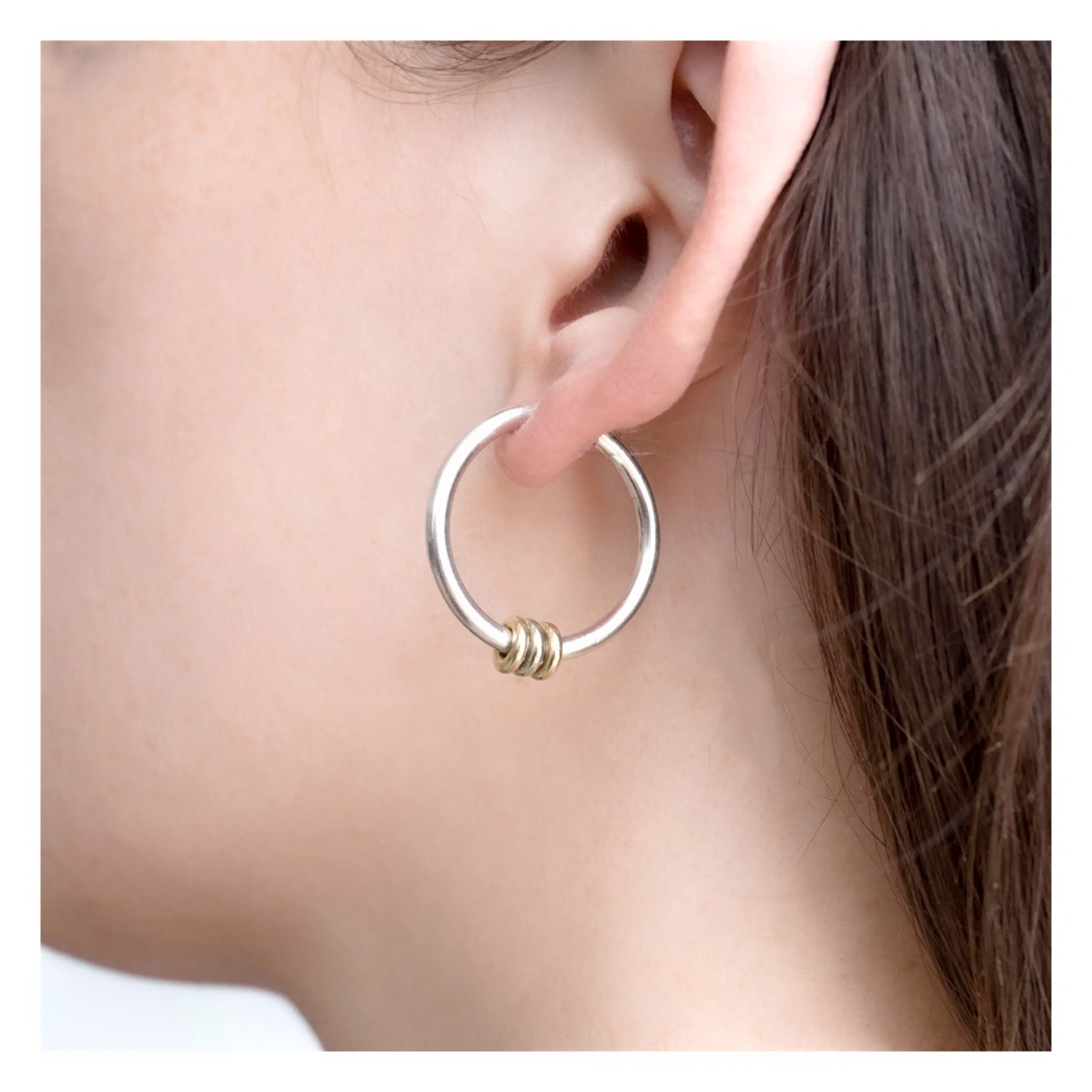 316L Elegant Bi-color Hoop Pierce 詳細画像1|Misy Jewelry
