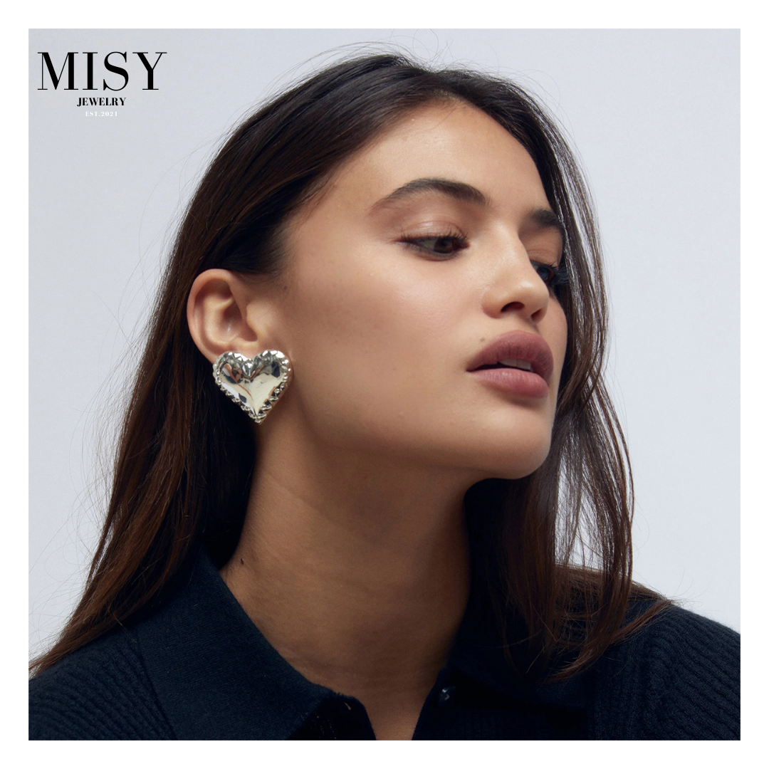 316L Elegant Patch Heart Pierce 詳細画像7|Misy Jewelry