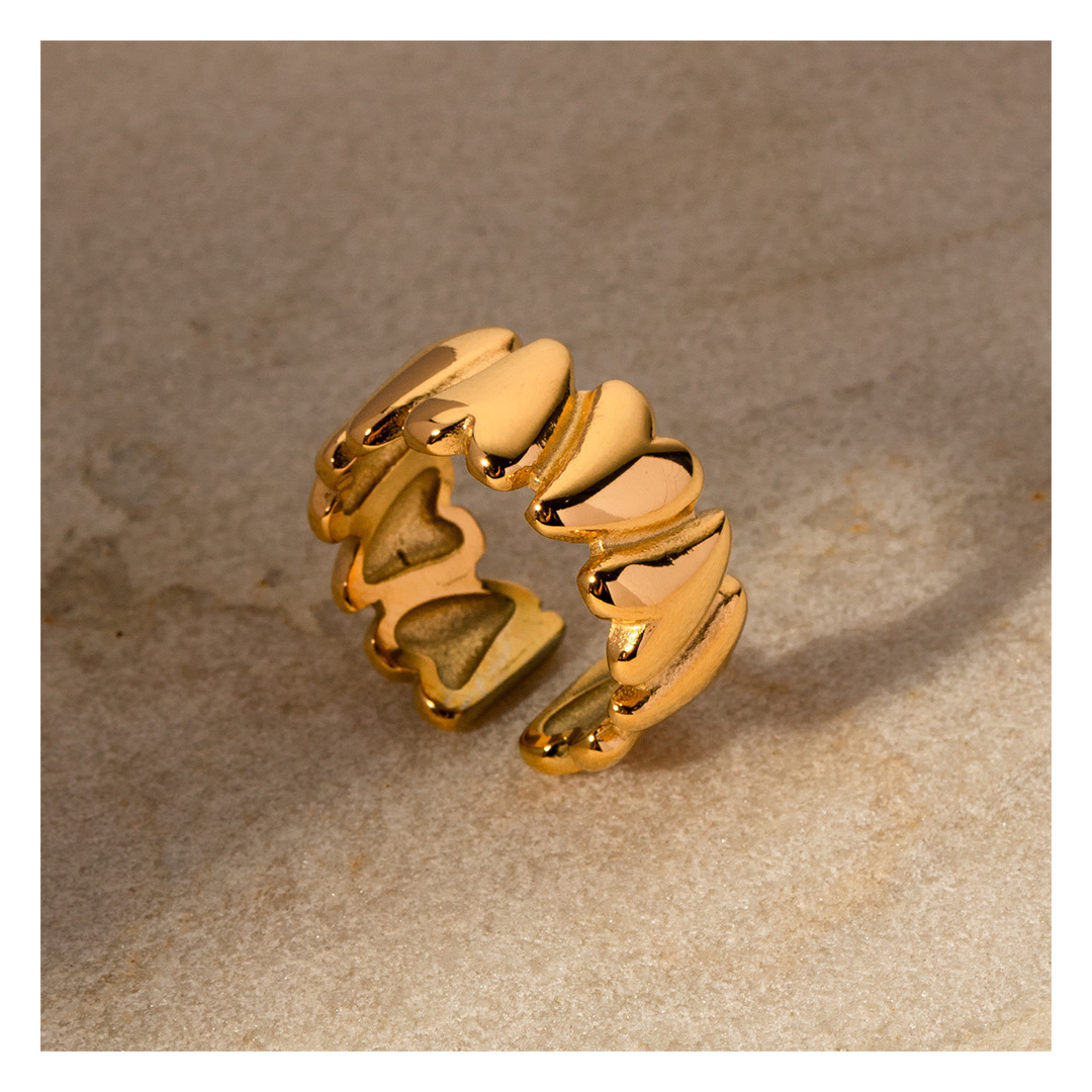 316L Heart Ring Free Size - リング|Misy Jewelry