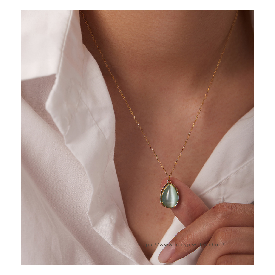 316L Green Aventurine Necklace - ネックレス|Misy Jewelry