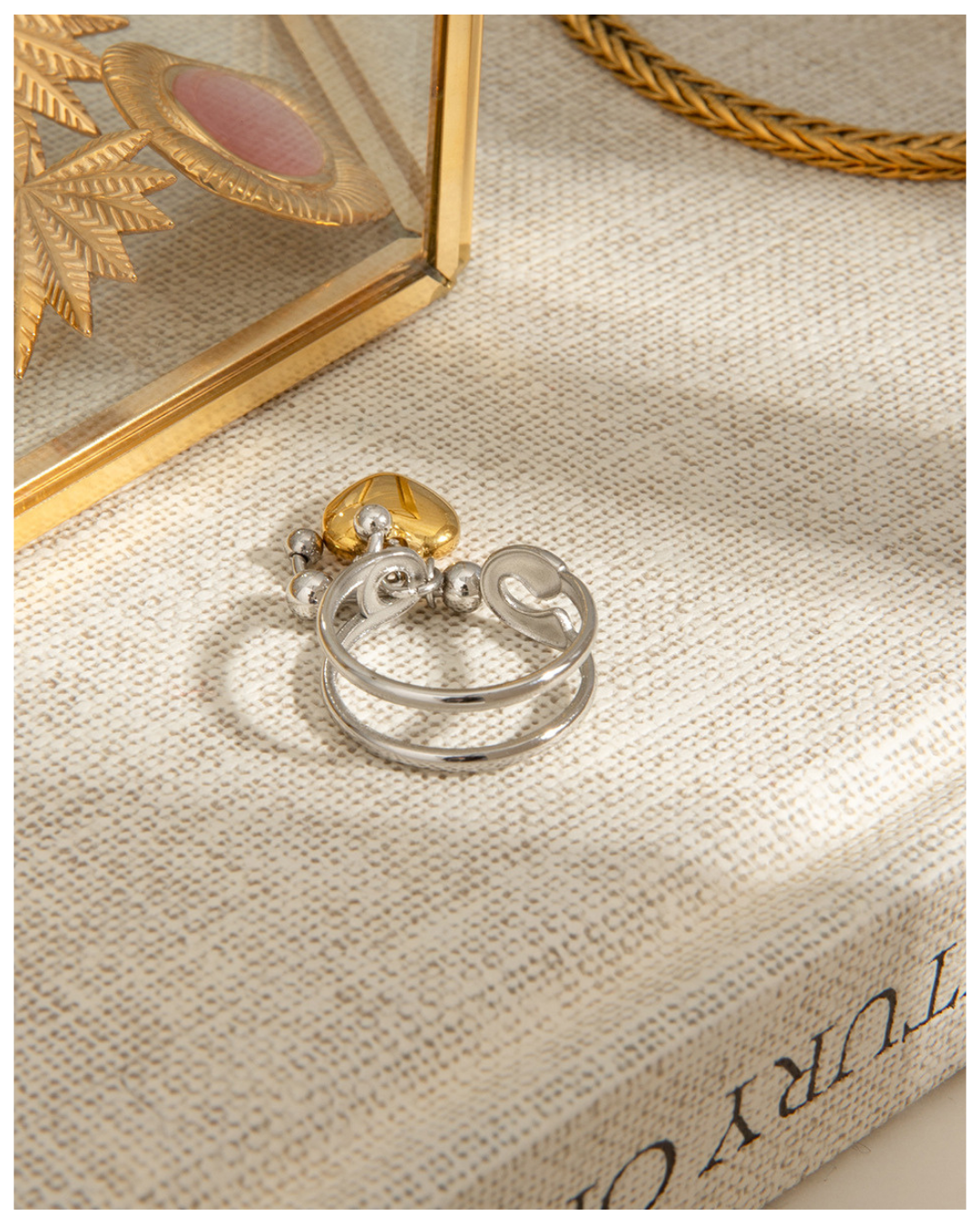 316L Bi-Color Spring Heart Ring 詳細画像8|Misy Jewelry