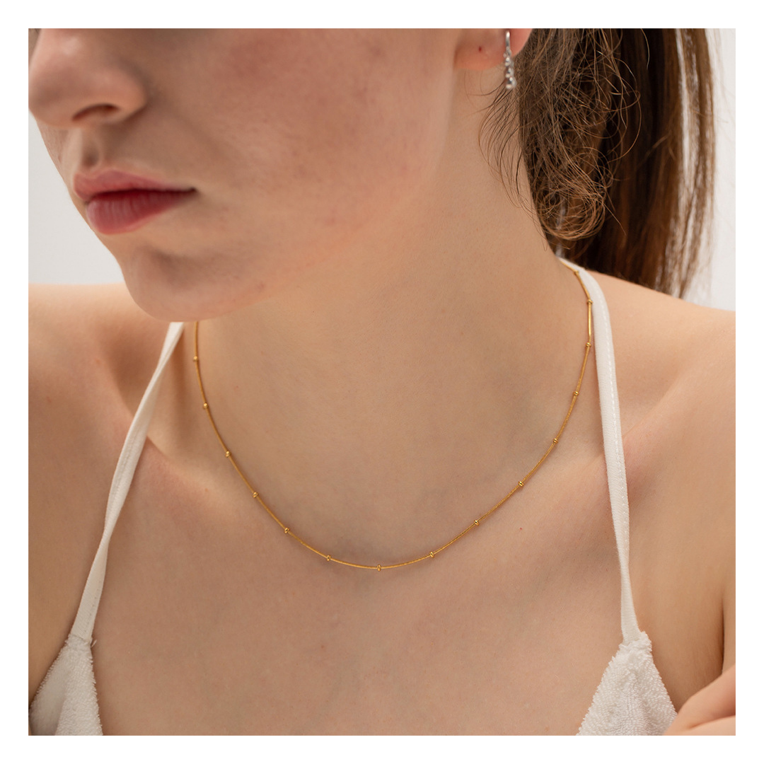 Dot Snake Necklace — 着用イメージ | ネックレス | サージカルステンレス316L | Misy Jewelry