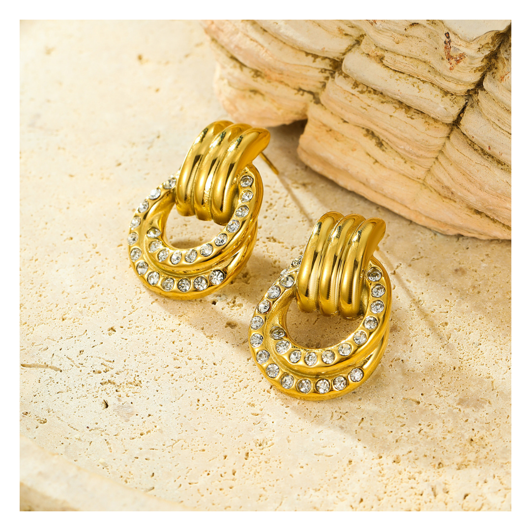 316L Loop Zirconia Earrings 詳細画像3|Misy Jewelry