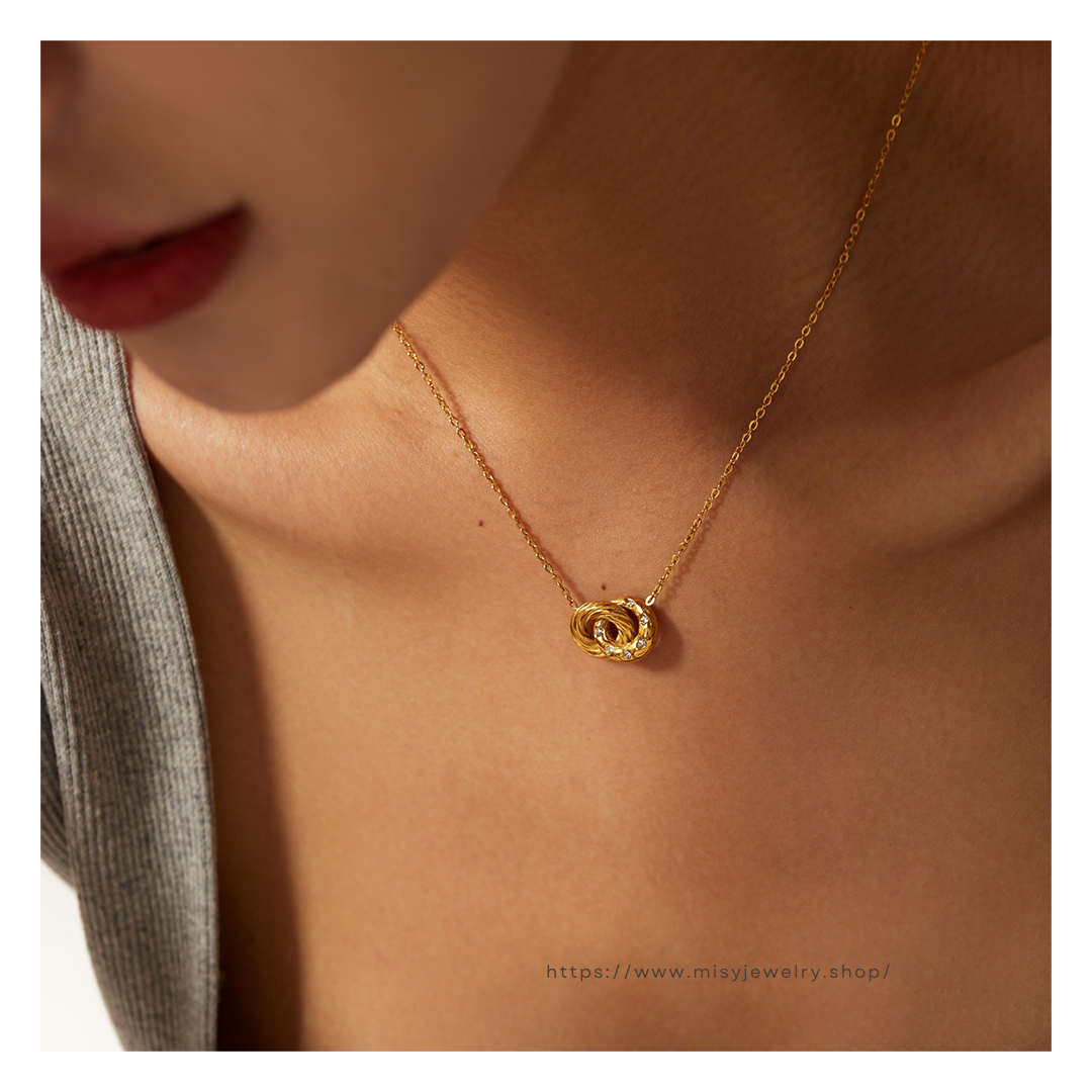 316L Zirconia Double Ring Necklace — ディテール | リング | サージカルステンレス316L | Misy Jewelry