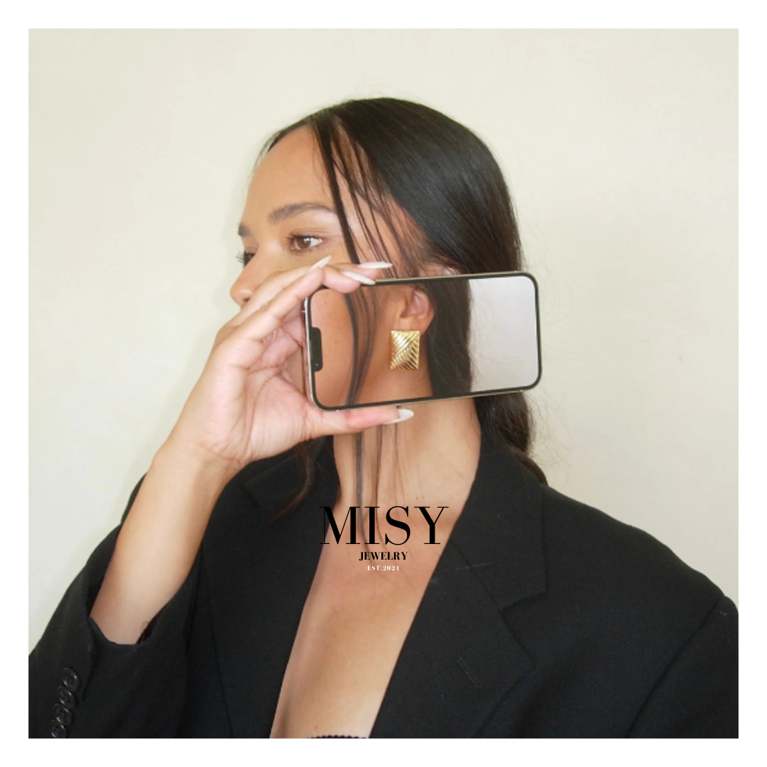 316L Elegant Square Pierce 詳細画像7|Misy Jewelry