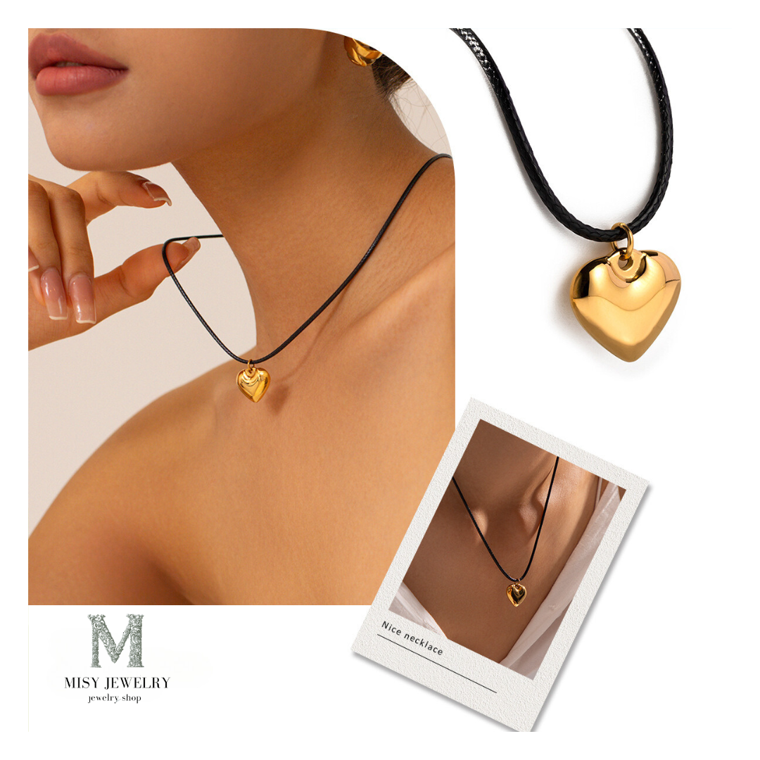 316L Rope Heart Necklace 詳細画像8|Misy Jewelry