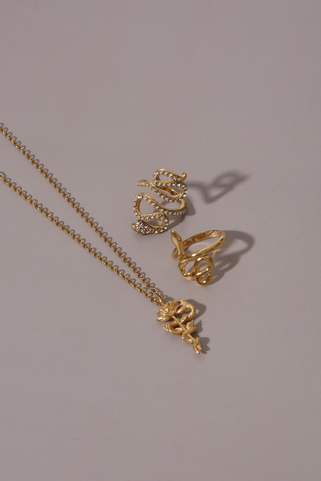 316L Snake Rose Necklace 詳細画像2|Misy Jewelry