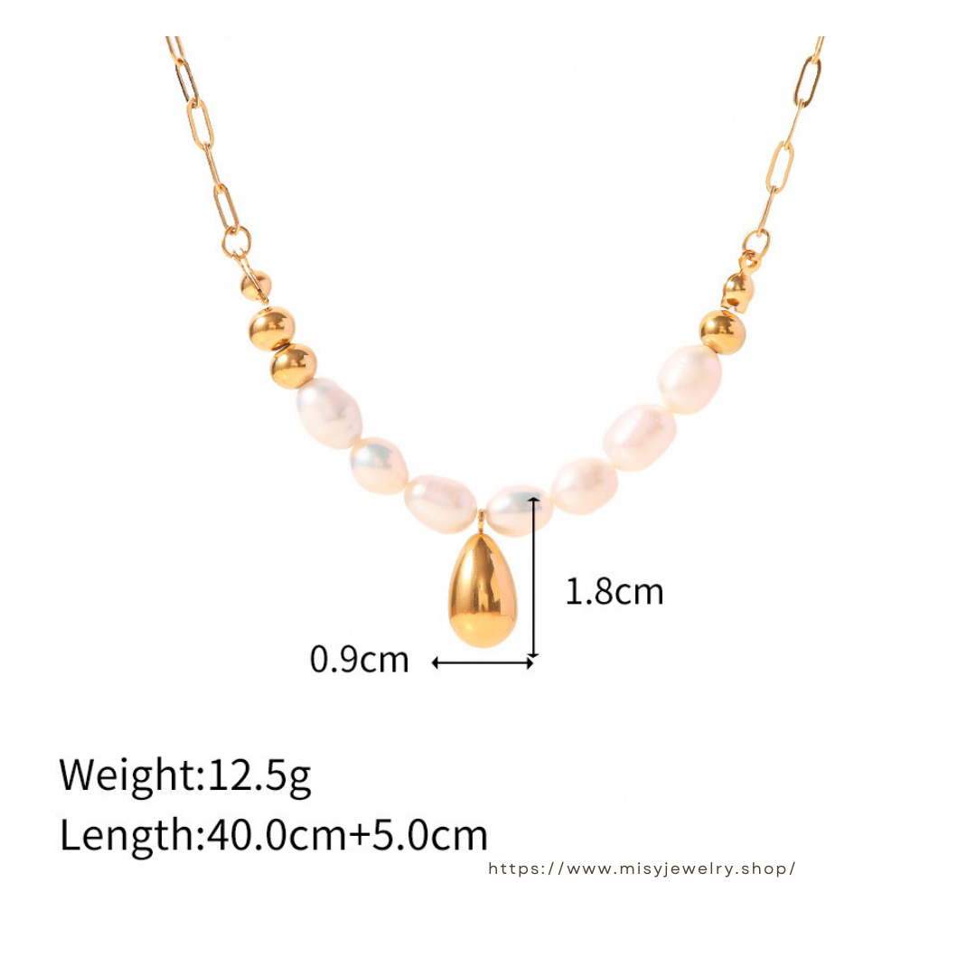 316L Perl Drop Necklace 詳細画像4|Misy Jewelry