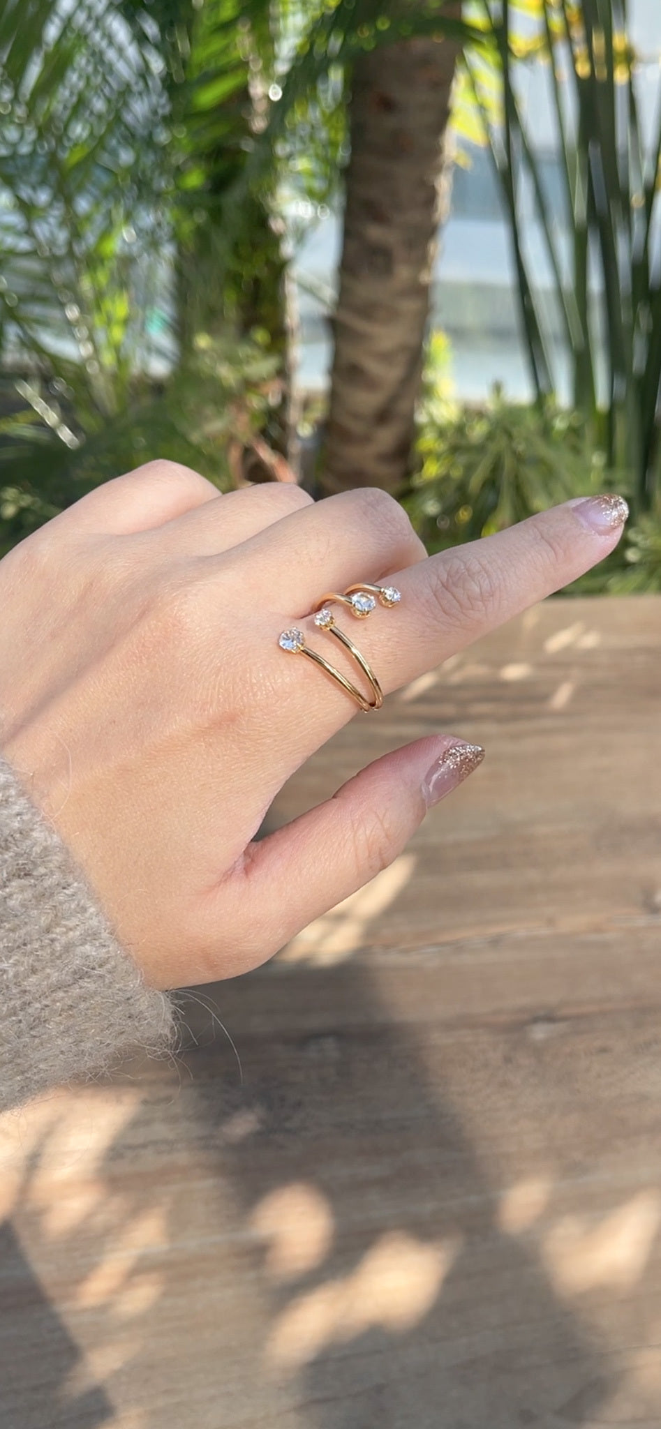 316L 4 Cubic Zirconia Ring Free size — ディテール | リング | サージカルステンレス316L | Misy Jewelry