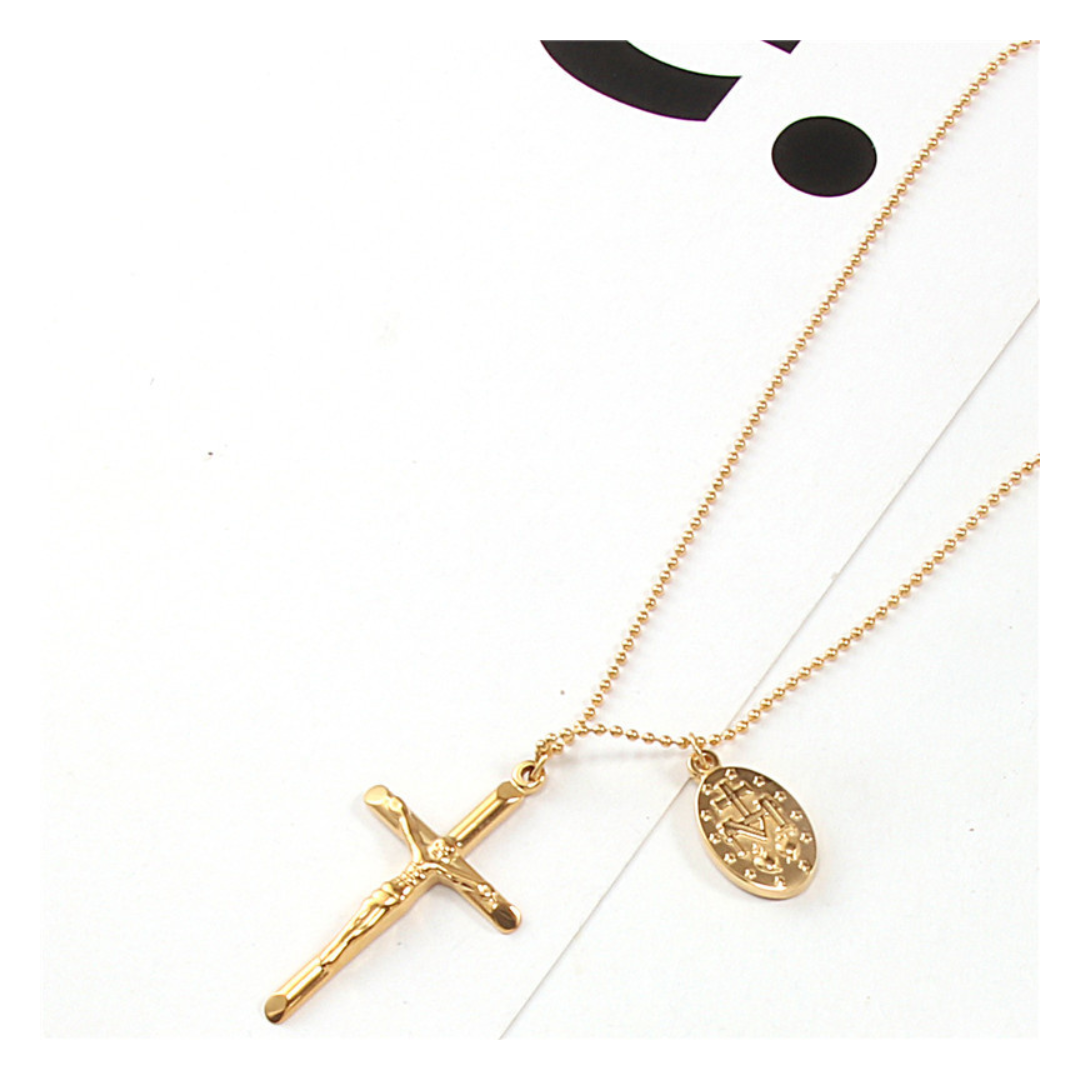 316L Coin Cross Necklace 詳細画像3|Misy Jewelry