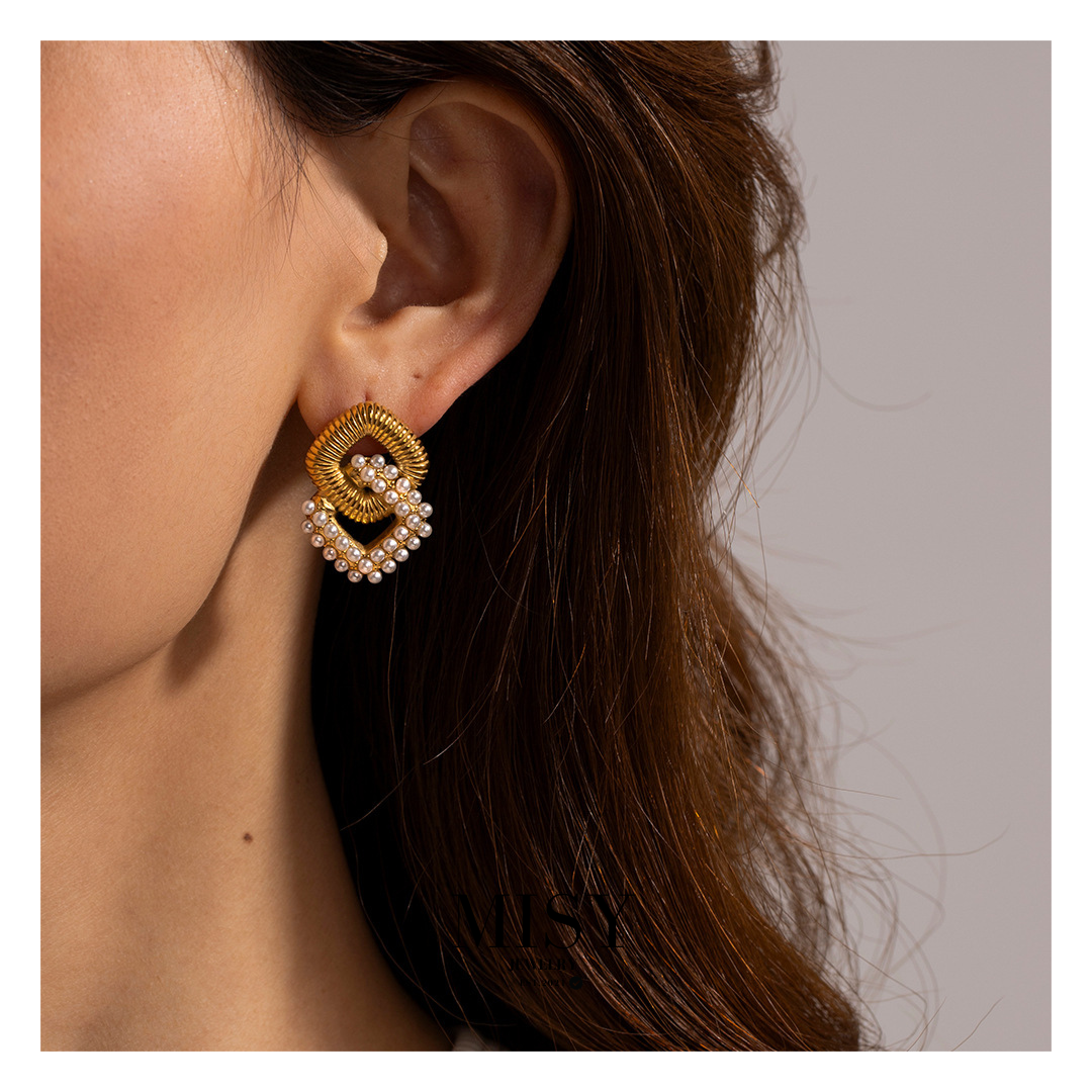 316L Square Perl Pierce - ピアス・イヤリング|Misy Jewelry