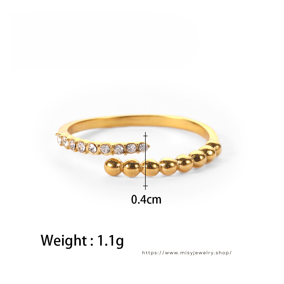 316L Zirconia Cubic Dot Ring — ディテール | リング | サージカルステンレス316L | Misy Jewelry