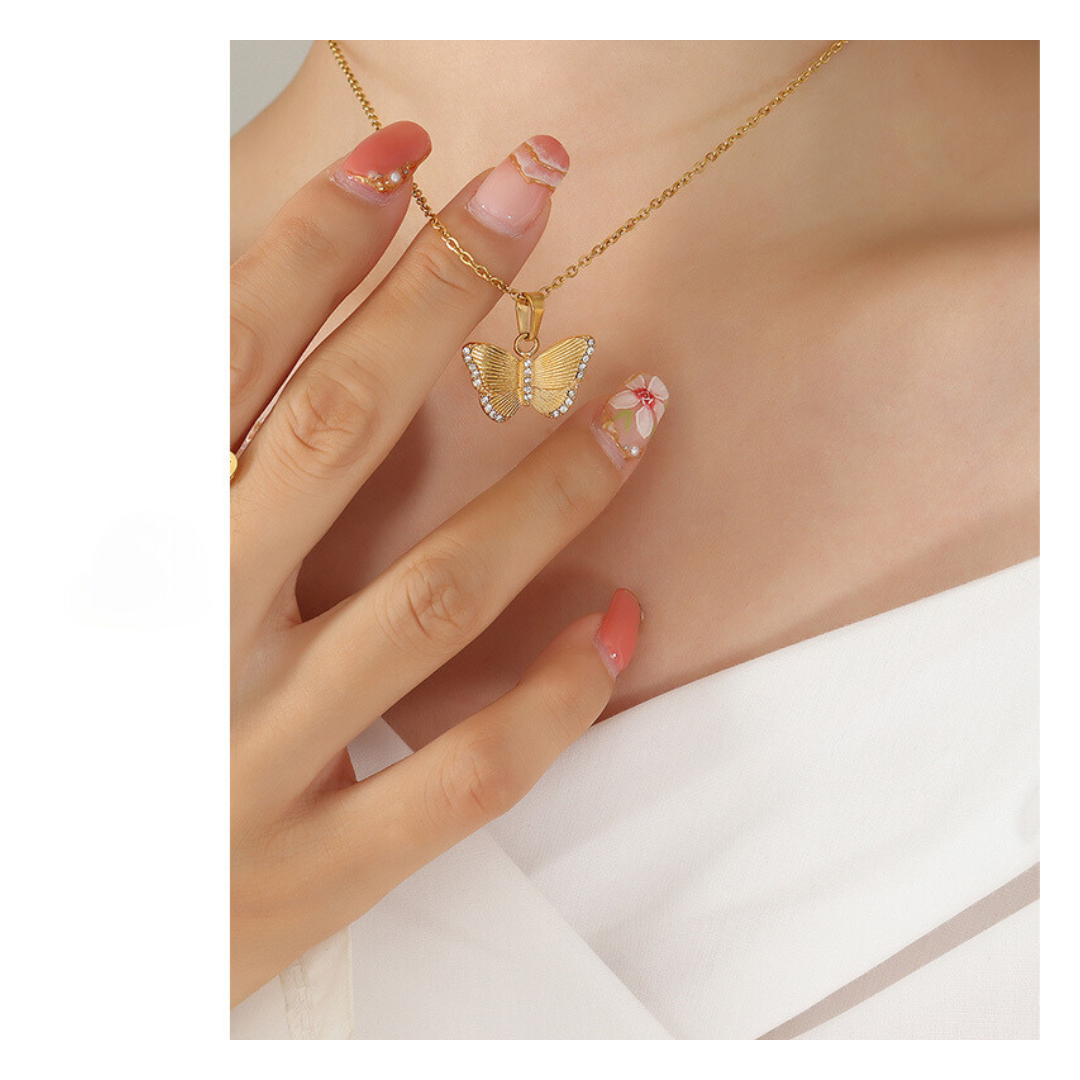 316L Zirconia Butterfly Necklace 詳細画像7|Misy Jewelry
