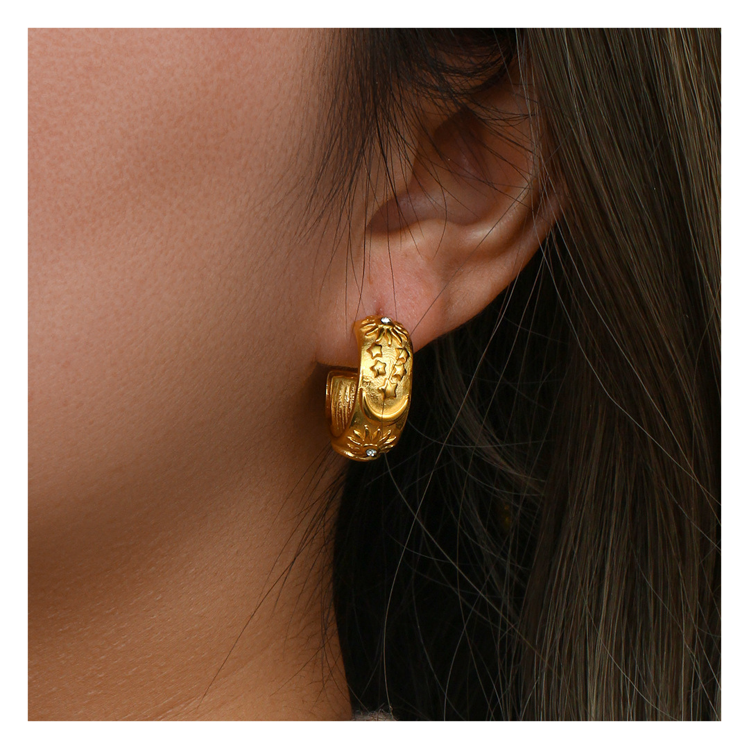 316L Sun Moon Pirece 詳細画像1|Misy Jewelry