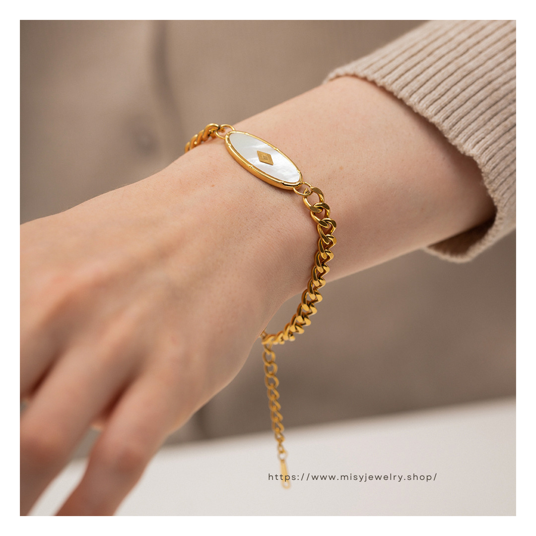 316L White Plate Bracelet | ブレスレット | サージカルステンレス316L | Misy Jewelry
