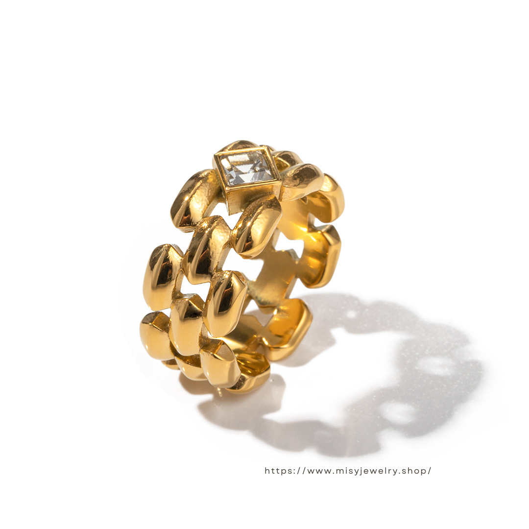 316L Puzzled Zirconia Ring 詳細画像2|Misy Jewelry