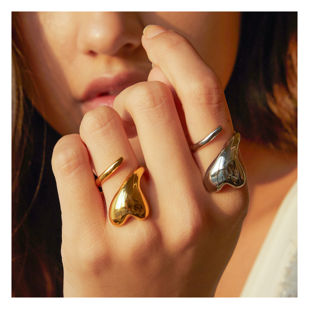 316L Cross Heart Ring 詳細画像1|Misy Jewelry