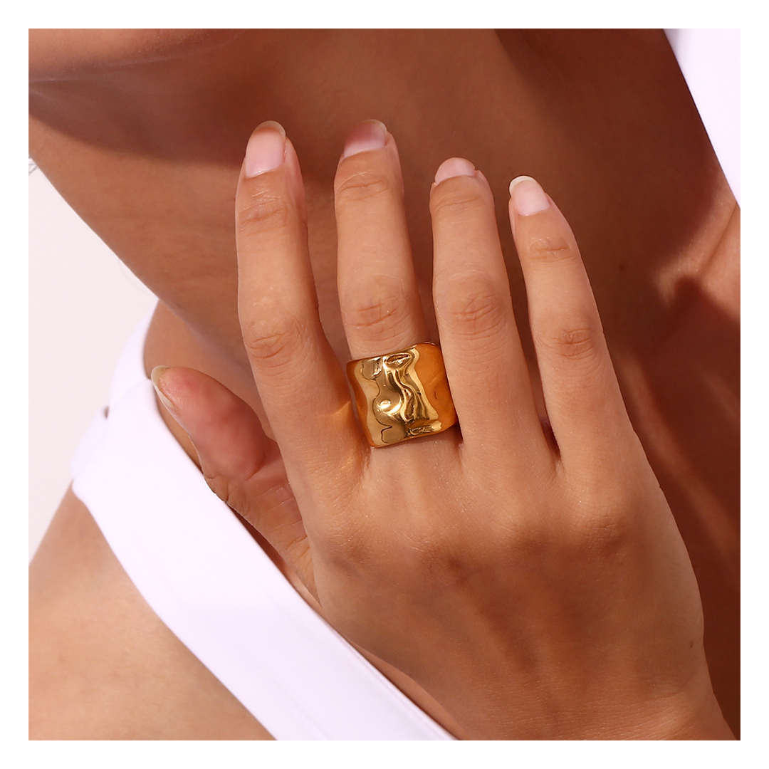316L Wide Ring Bumpy - リング|Misy Jewelry