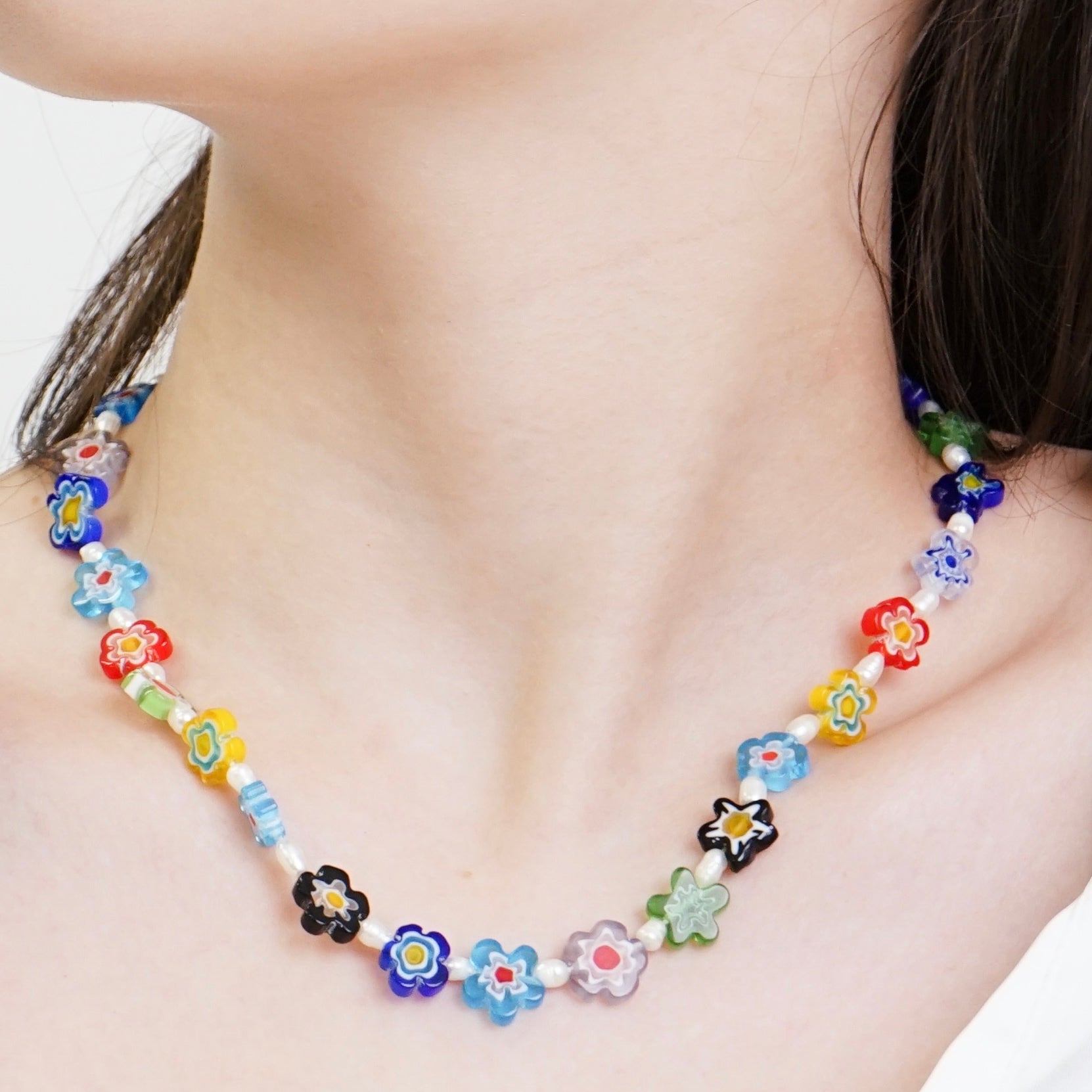 316L Millefiori Perl necklace 1