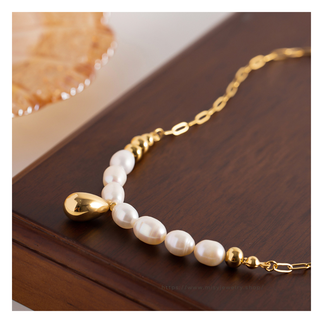 316L Perl Drop Necklace 詳細画像3|Misy Jewelry