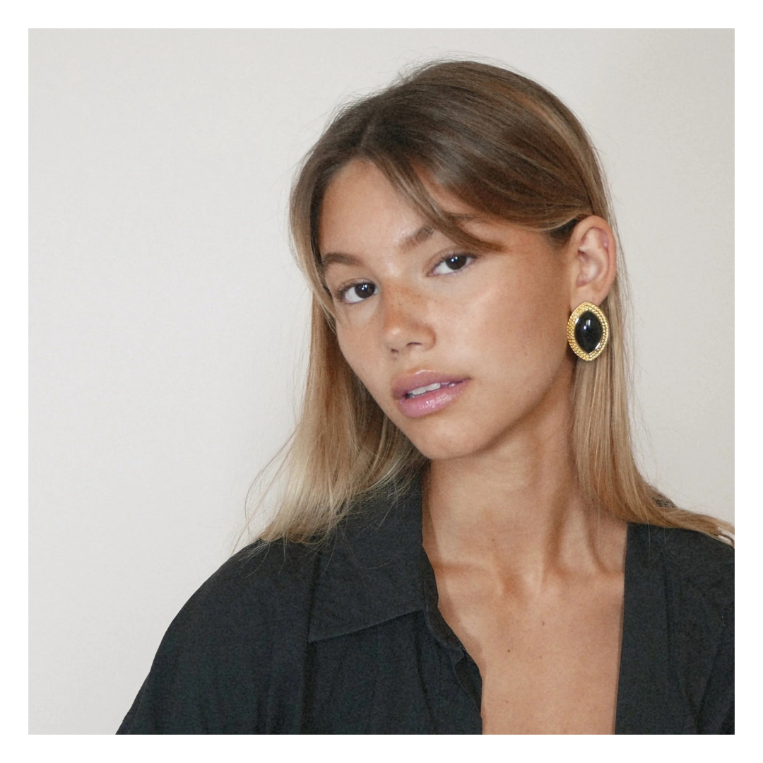 316L Agate Black Pierce - ピアス・イヤリング|Misy Jewelry