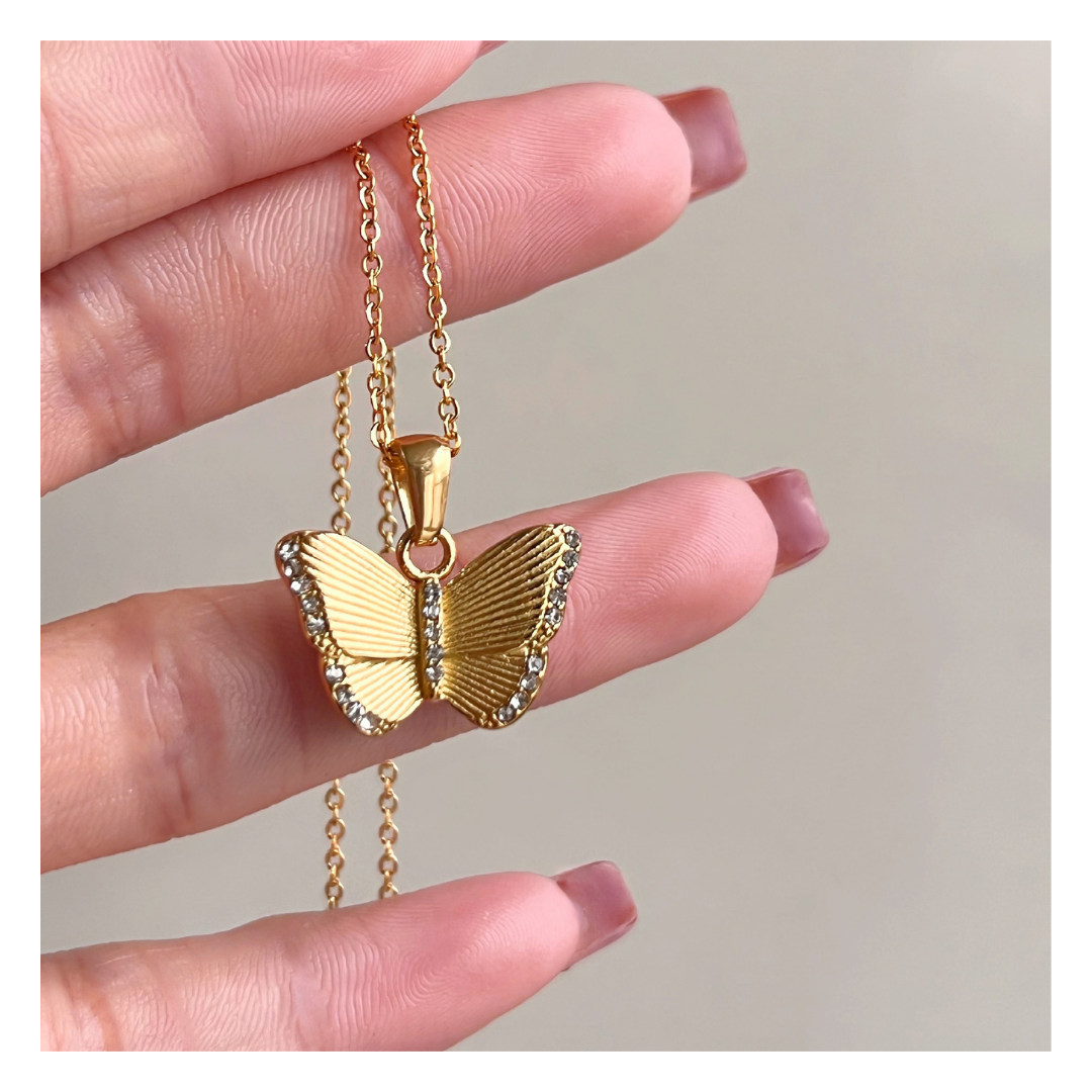 316L Zirconia Butterfly Necklace 詳細画像3|Misy Jewelry