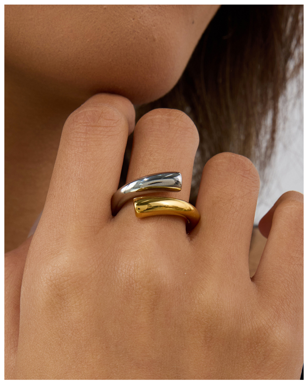 316L Bi-color Twist Duo Ring 詳細画像4|Misy Jewelry