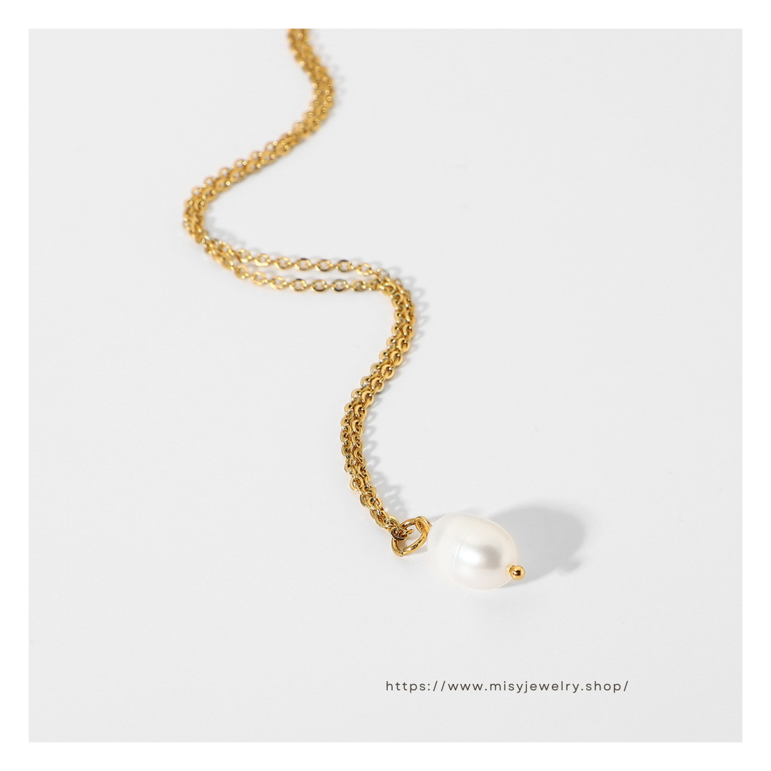 316L Chain Perl Necklace 詳細画像3|Misy Jewelry