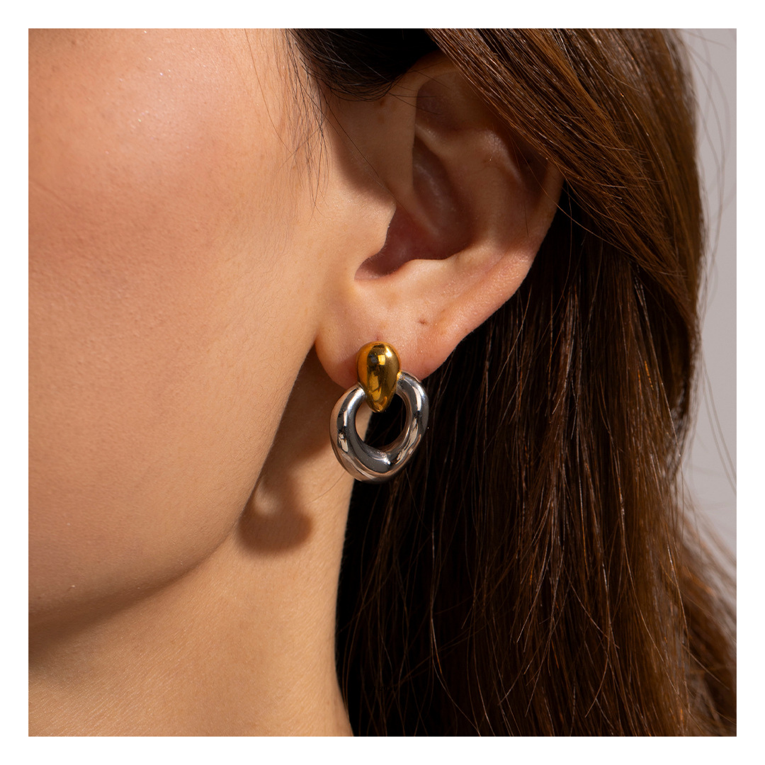 316L Bi-color Round Pierce — 着用イメージ | リング | サージカルステンレス316L | Misy Jewelry
