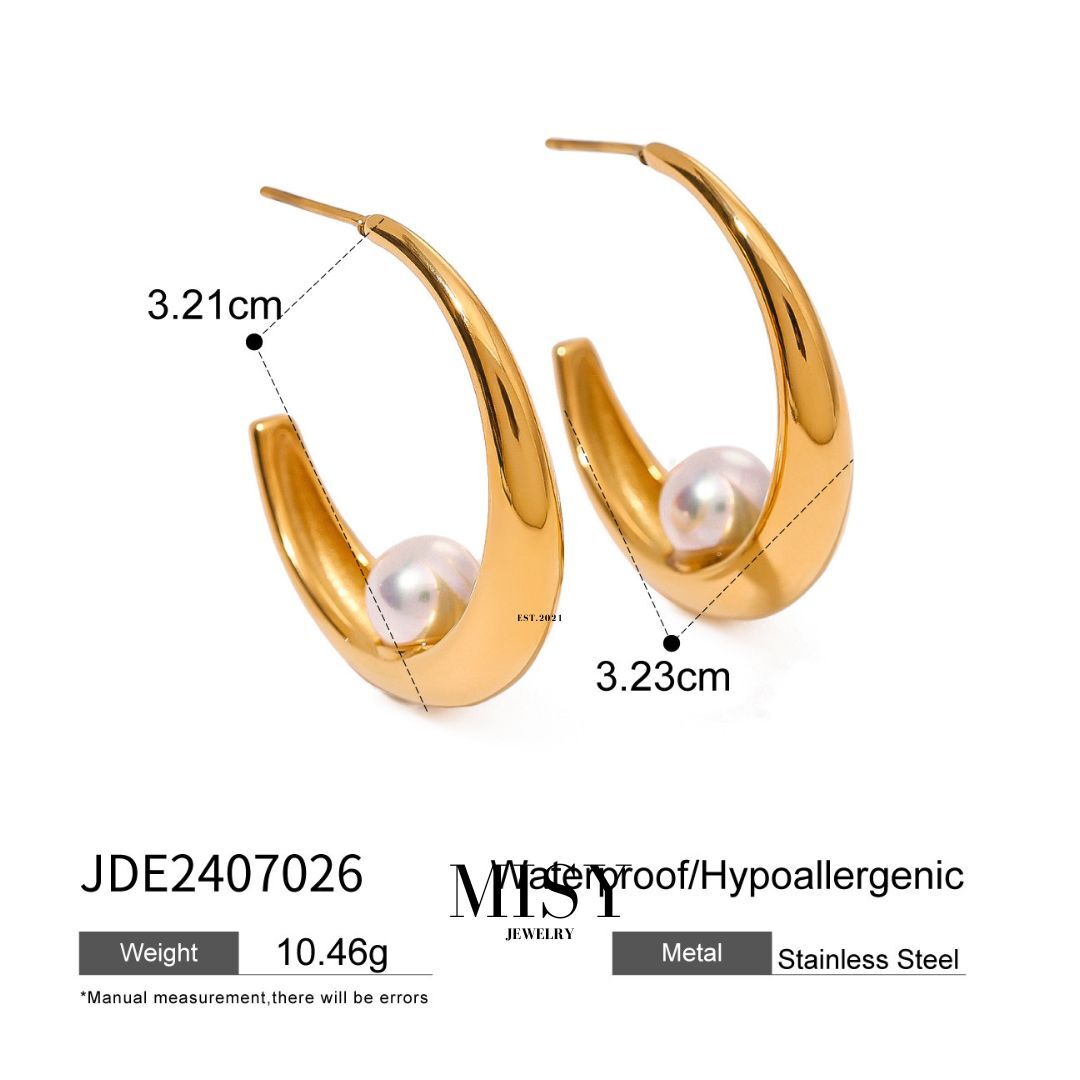 316L Pearl Hoops Pierce — ディテール | リング | サージカルステンレス316L | Misy Jewelry