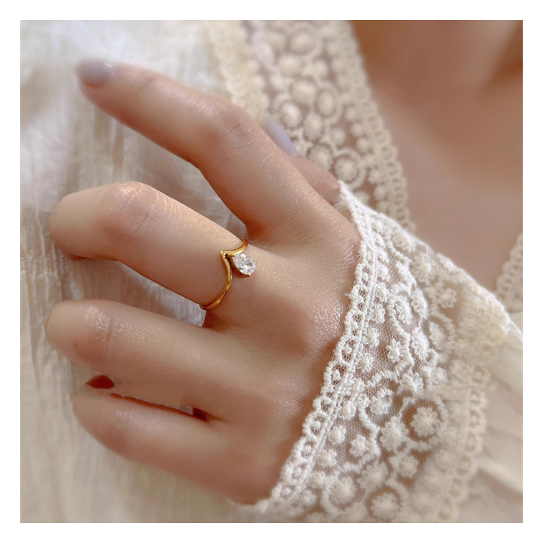 316L V Zirconia Ring — ディテール | リング | サージカルステンレス316L | Misy Jewelry