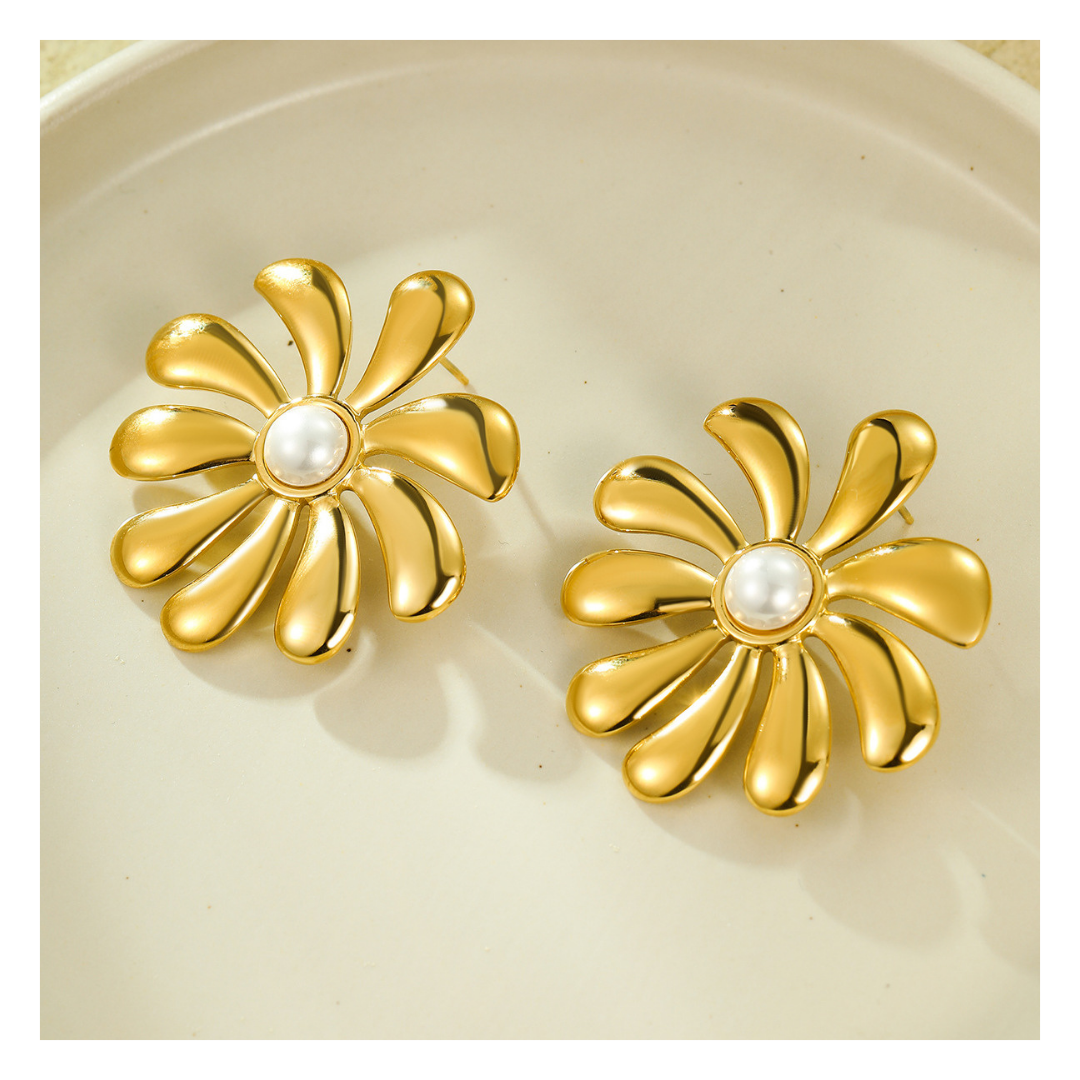 316L Blooming Pearl Pierce2 — 着用イメージ | リング | サージカルステンレス316L | Misy Jewelry