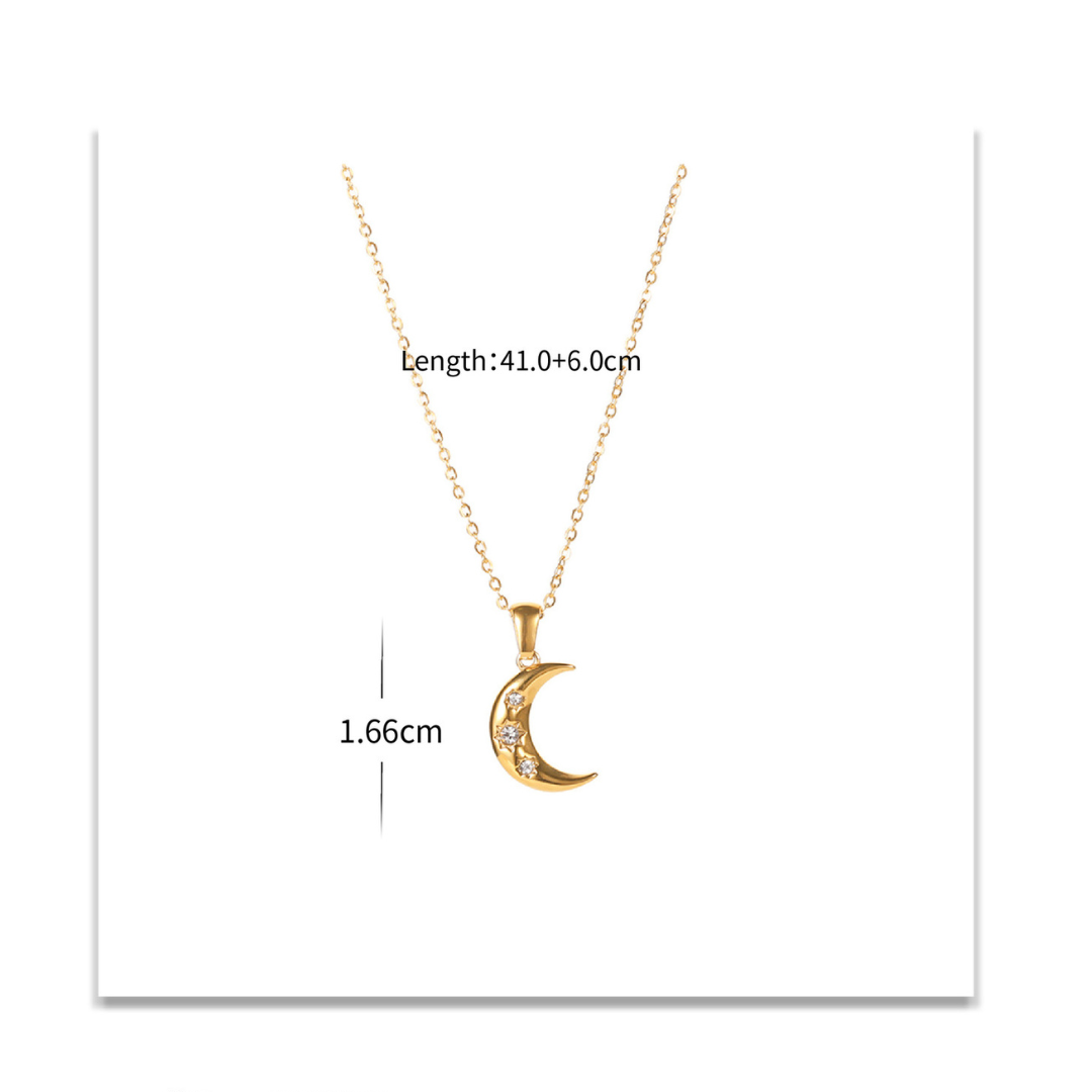 Zirconia Crecent Moon Necklace — ディテール | ネックレス | サージカルステンレス316L | Misy Jewelry