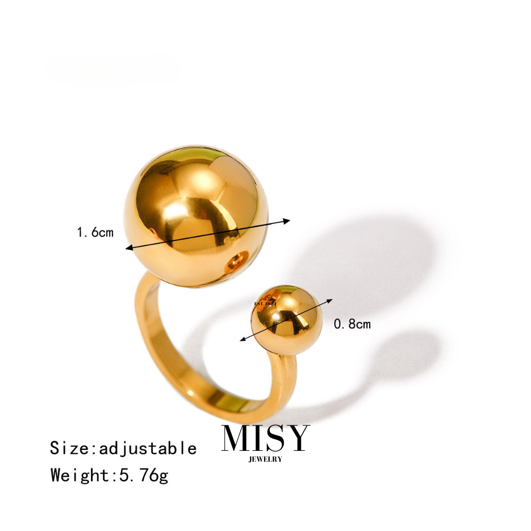 316L Elegant Sphere Ring2 詳細画像2|Misy Jewelry