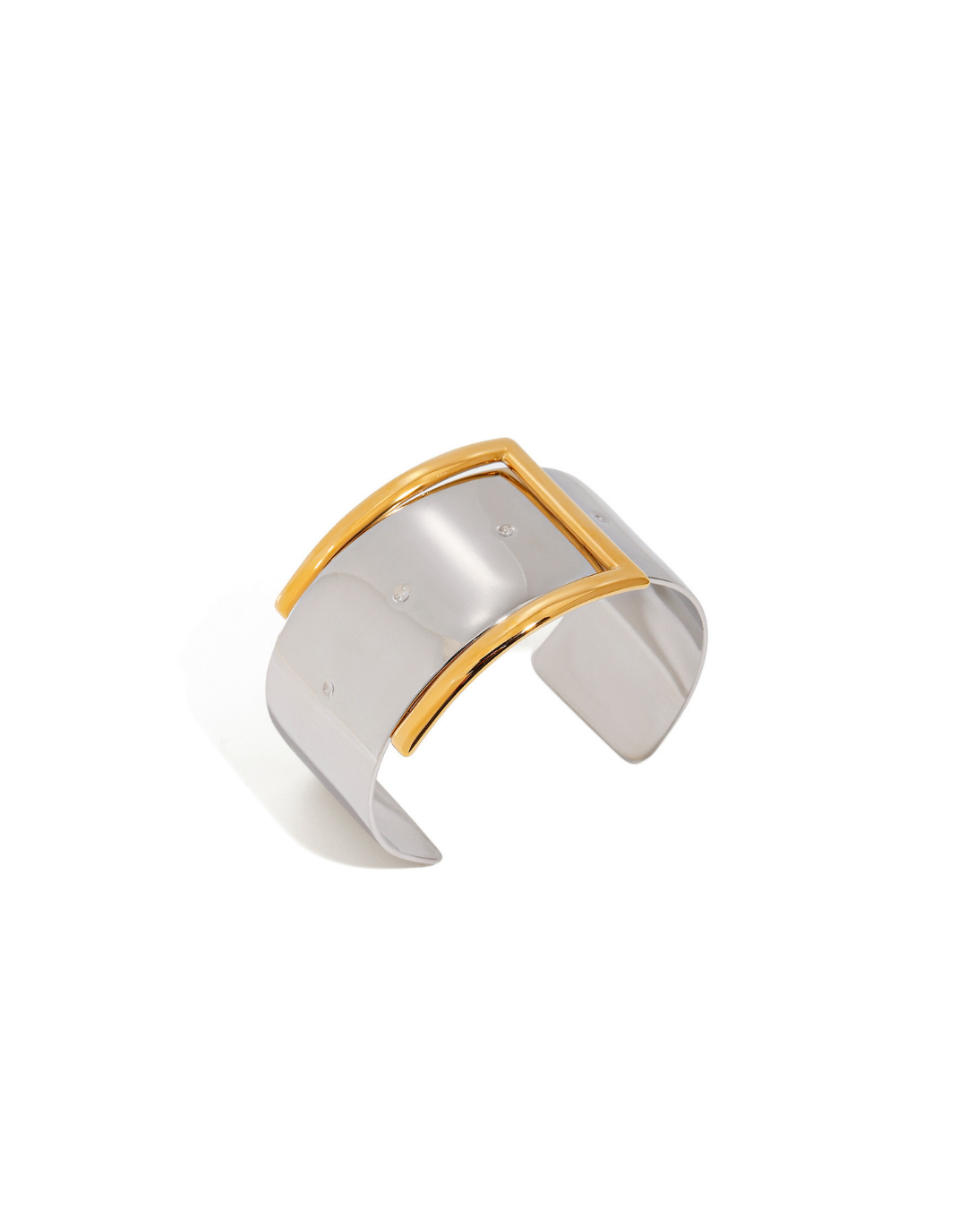 316L Frame Cuff Bangle ? Two-Tone Sculpture 詳細画像3|Misy Jewelry