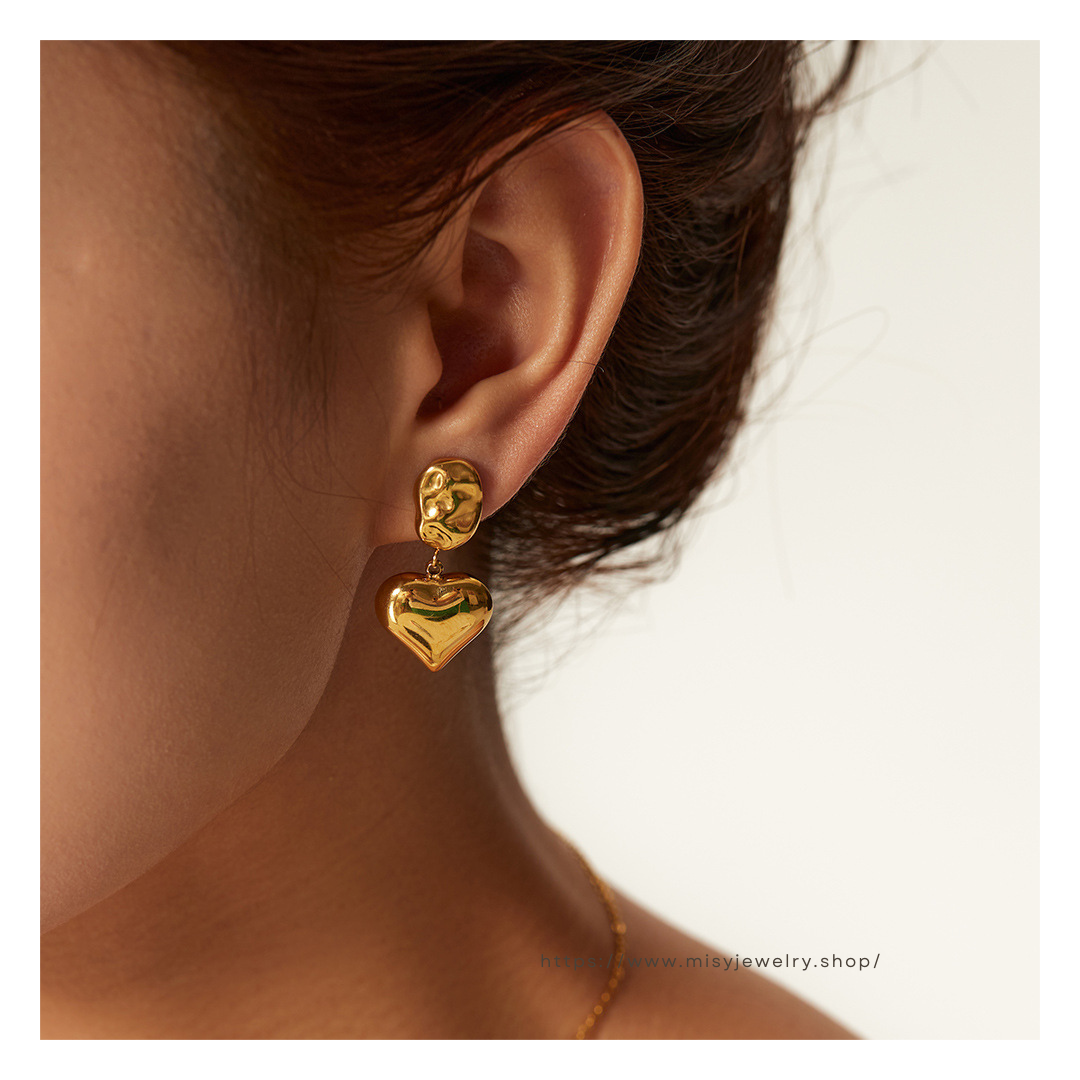 316L Designd Heart Pierce - ピアス・イヤリング|Misy Jewelry