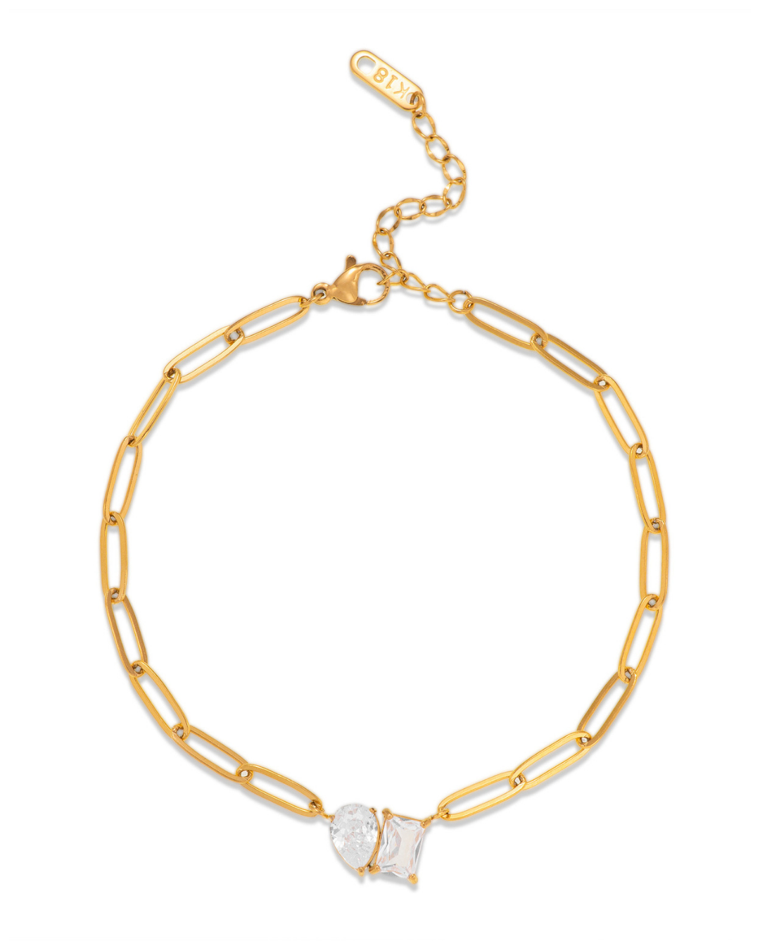 316L Double Zirconia Chain Anklet — ディテール | ネックレス | サージカルステンレス316L | Misy Jewelry