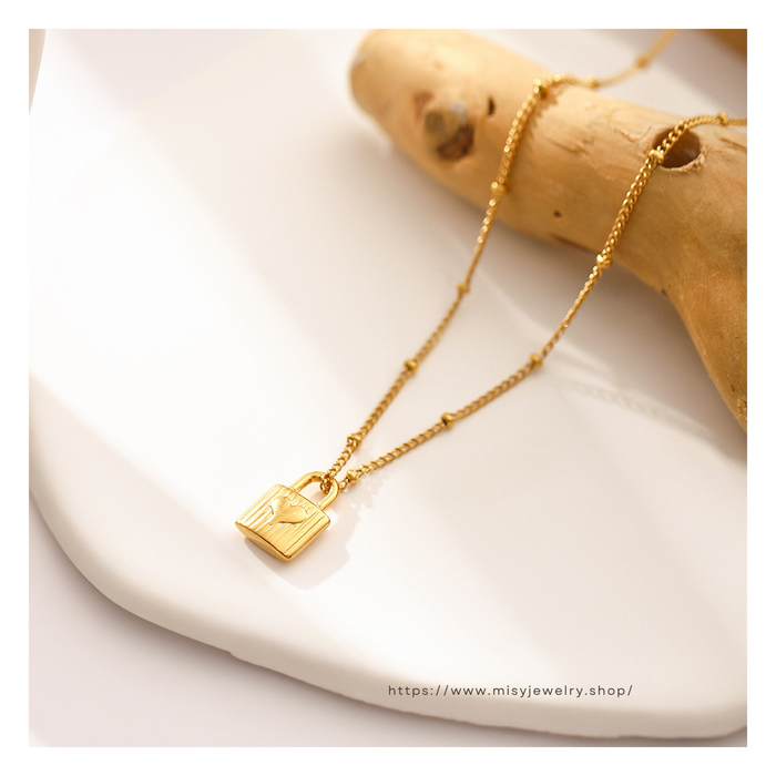 316L Heart Padlock Necklace