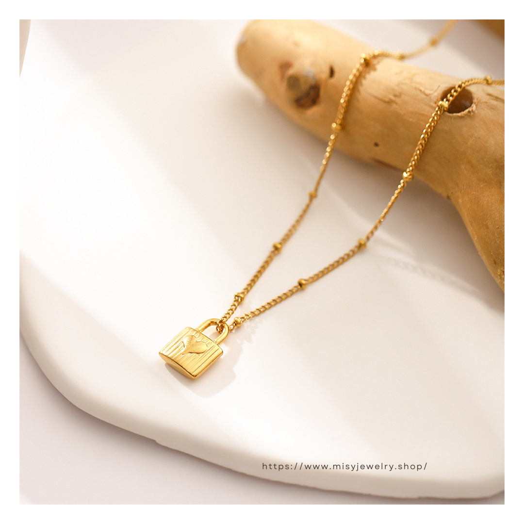 316L Heart Padlock Necklace - ネックレス|Misy Jewelry
