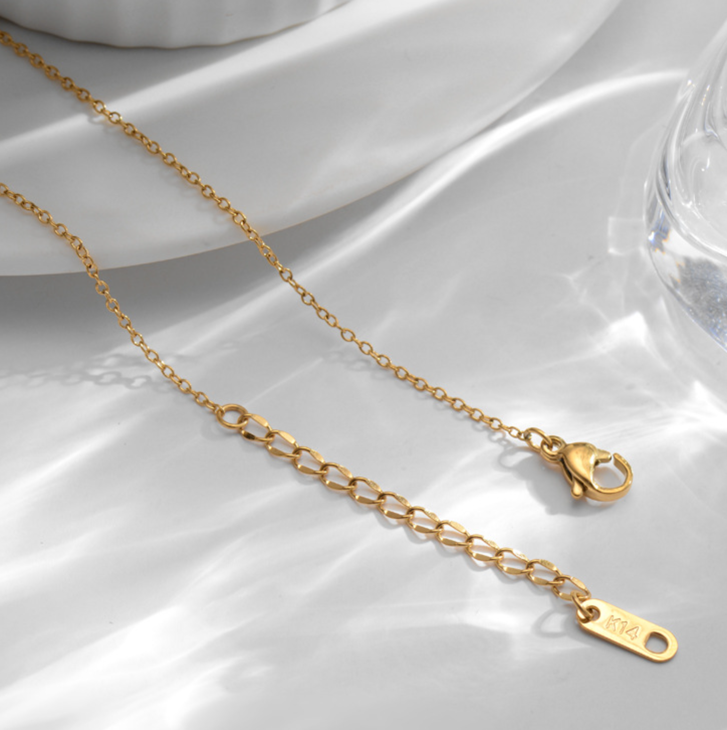 316L Petal Cubic Zirconia Double Necklace — 着用イメージ | ネックレス | サージカルステンレス316L | Misy Jewelry