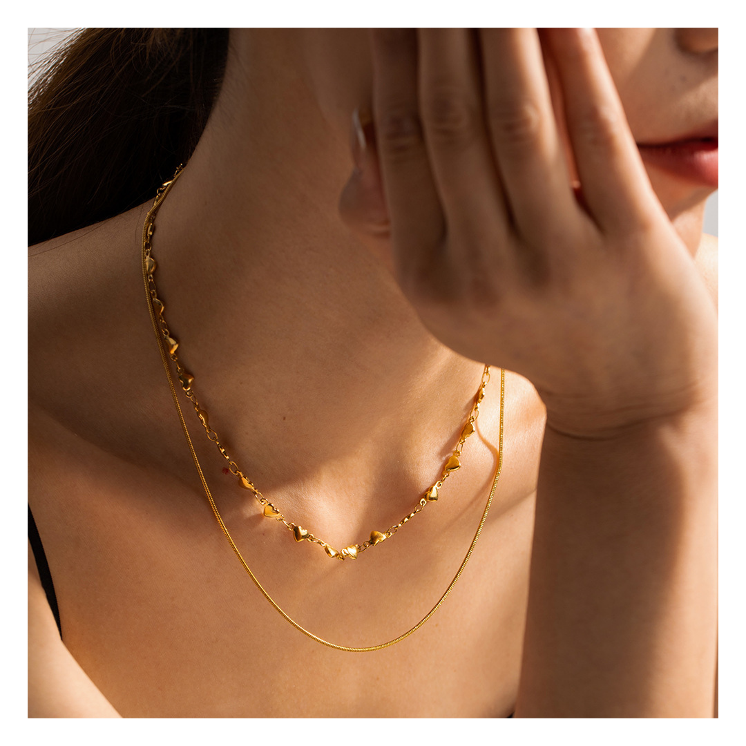 2連 Heart Snake Necklace - ネックレス|Misy Jewelry