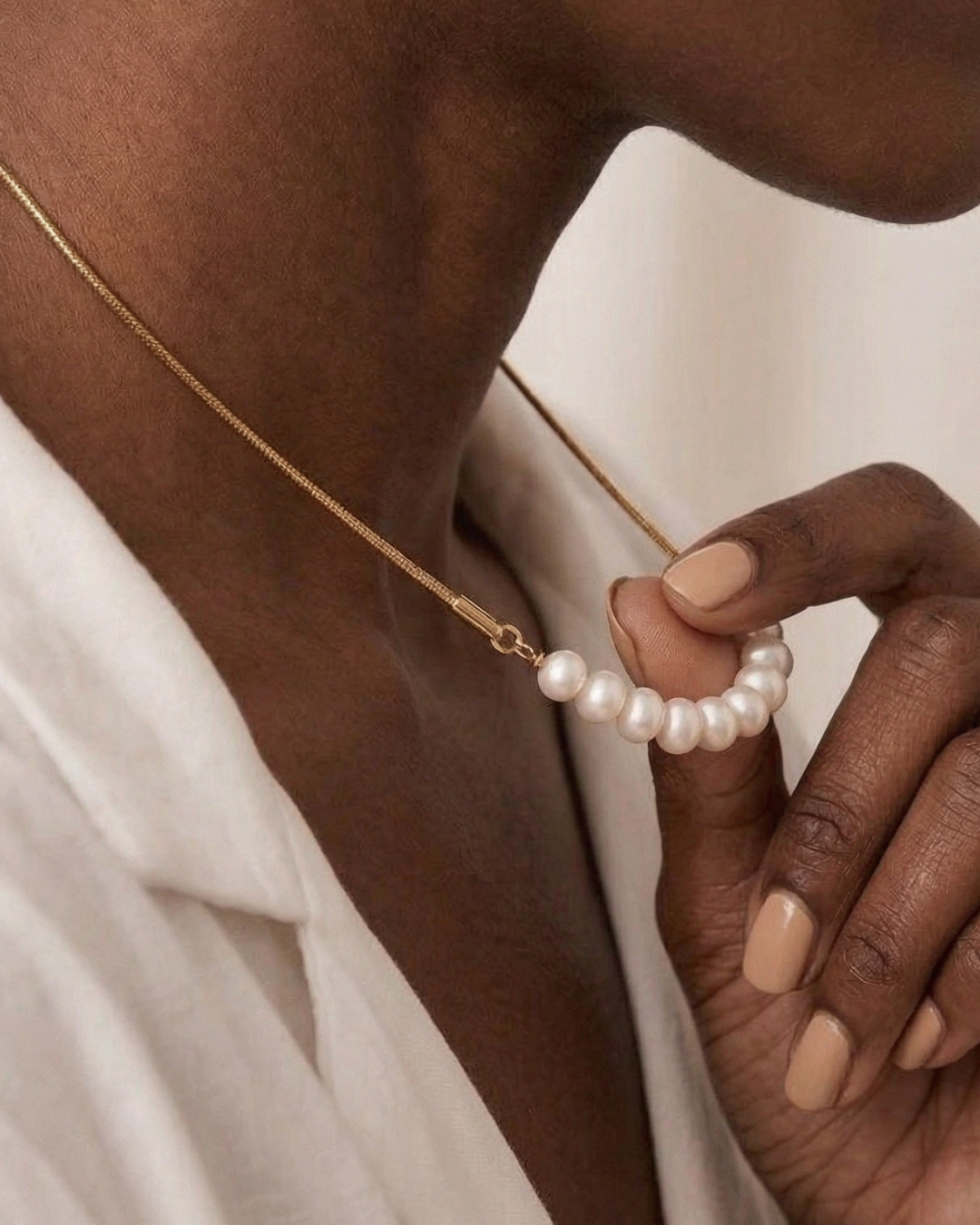 316L Snake Perl Necklace 詳細画像1|Misy Jewelry