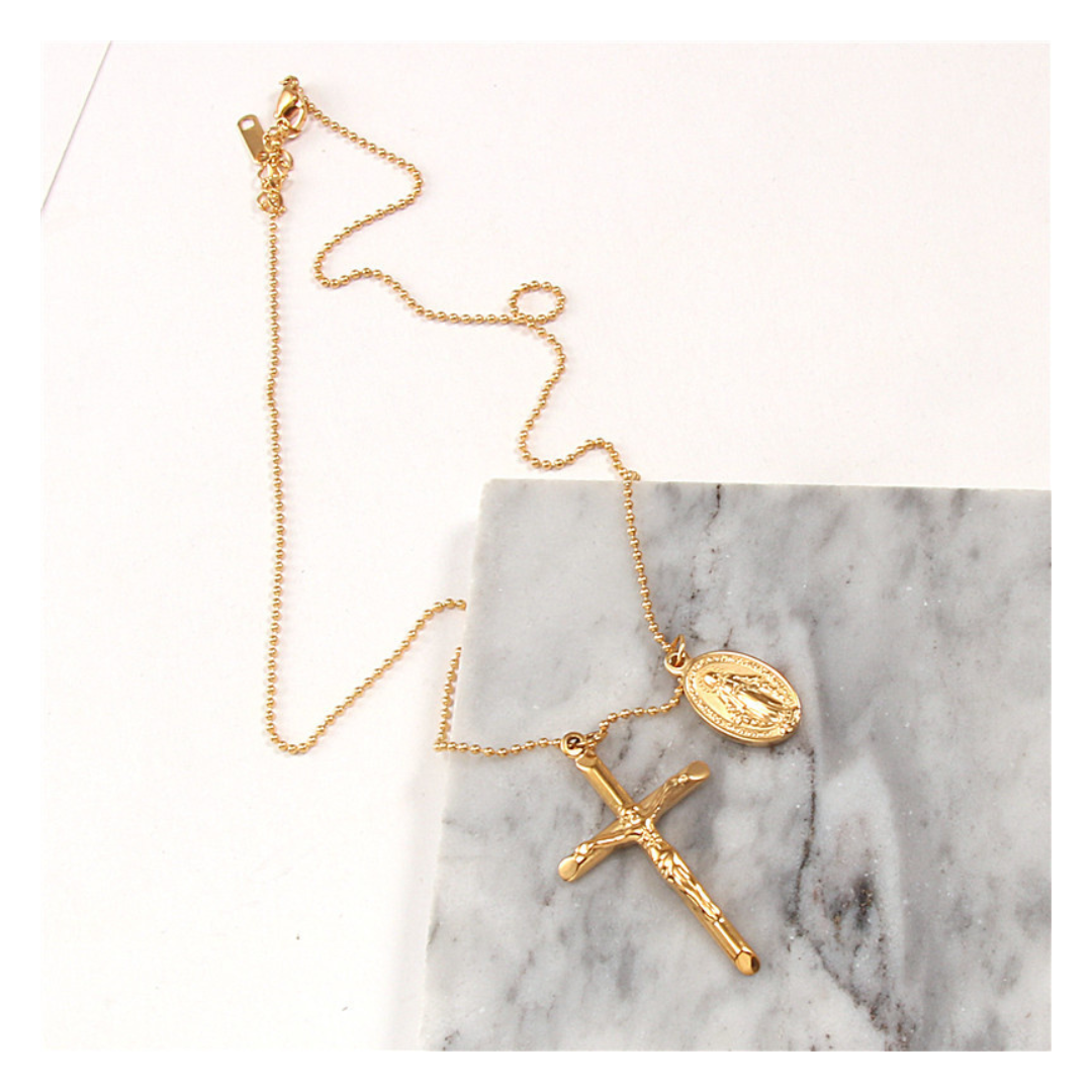 316L Coin Cross Necklace 詳細画像1|Misy Jewelry