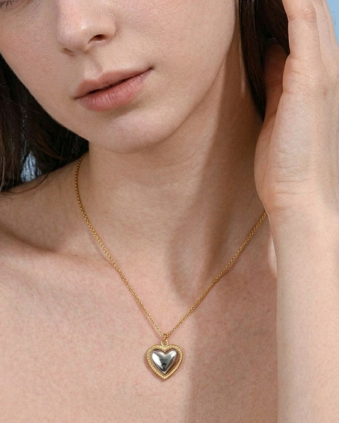 316L Heart Necklace Black or White — ディテール | ネックレス | サージカルステンレス316L | Misy Jewelry