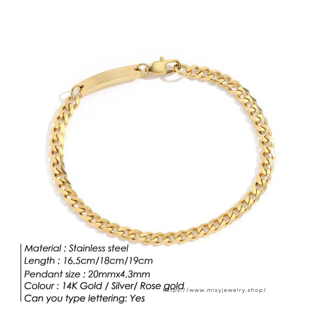 316L Plate Bracelet — 着用イメージ | ブレスレット | サージカルステンレス316L | Misy Jewelry
